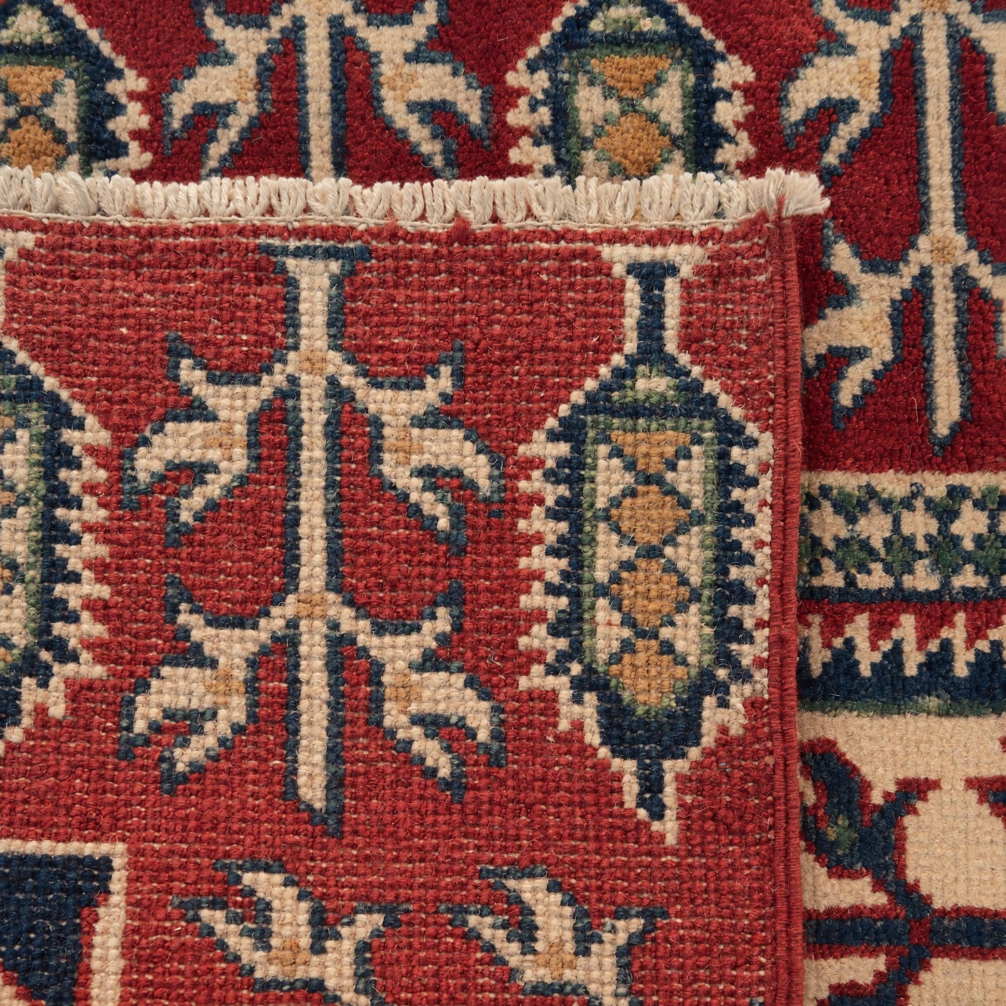 65cm x 185cm Hand Knotted Kazak Runner Rug