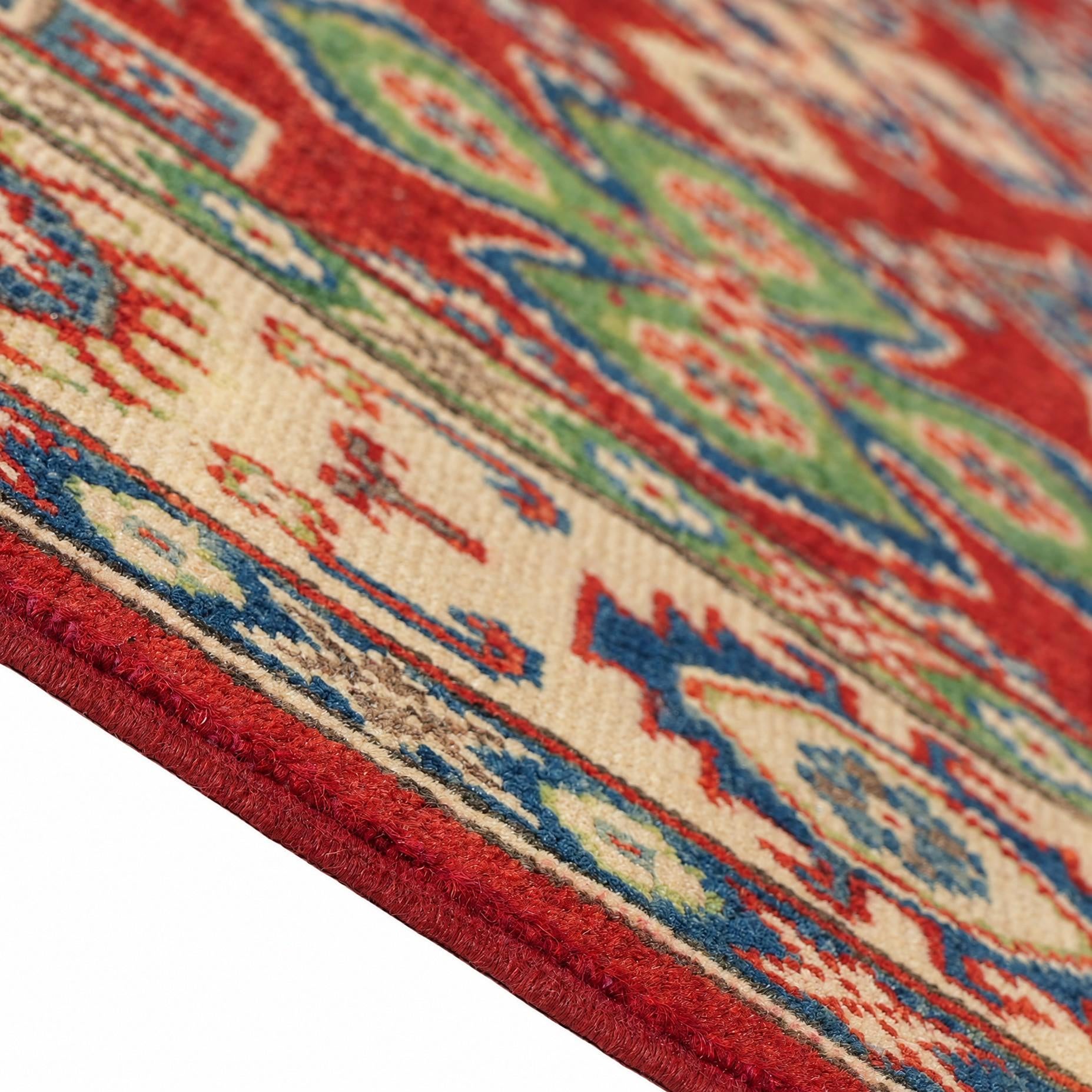 155cm x 210cm Handgeknüpft Kazak Läufer Teppich