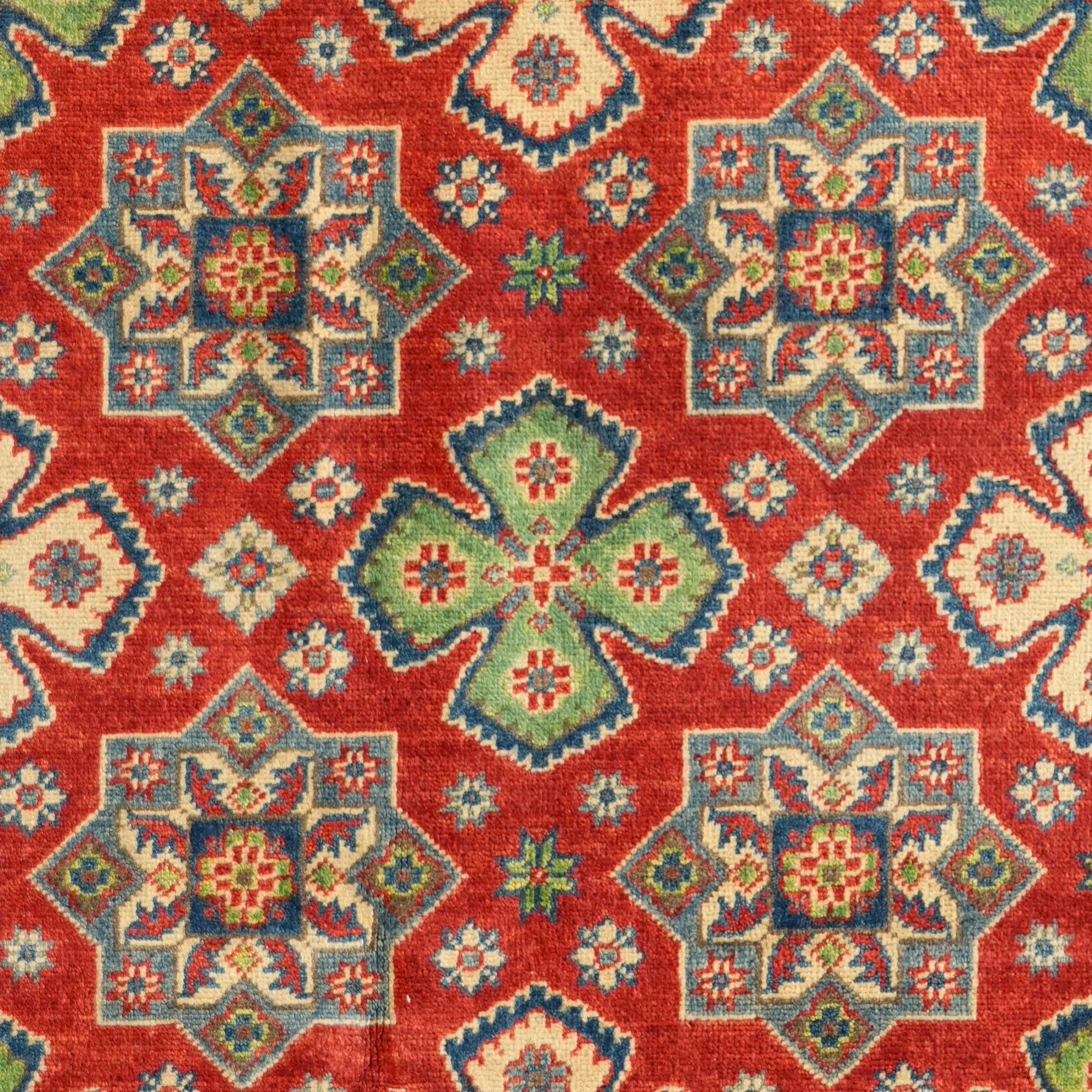 155cm x 210cm anudado a mano Kazak Alfombra Pasillera