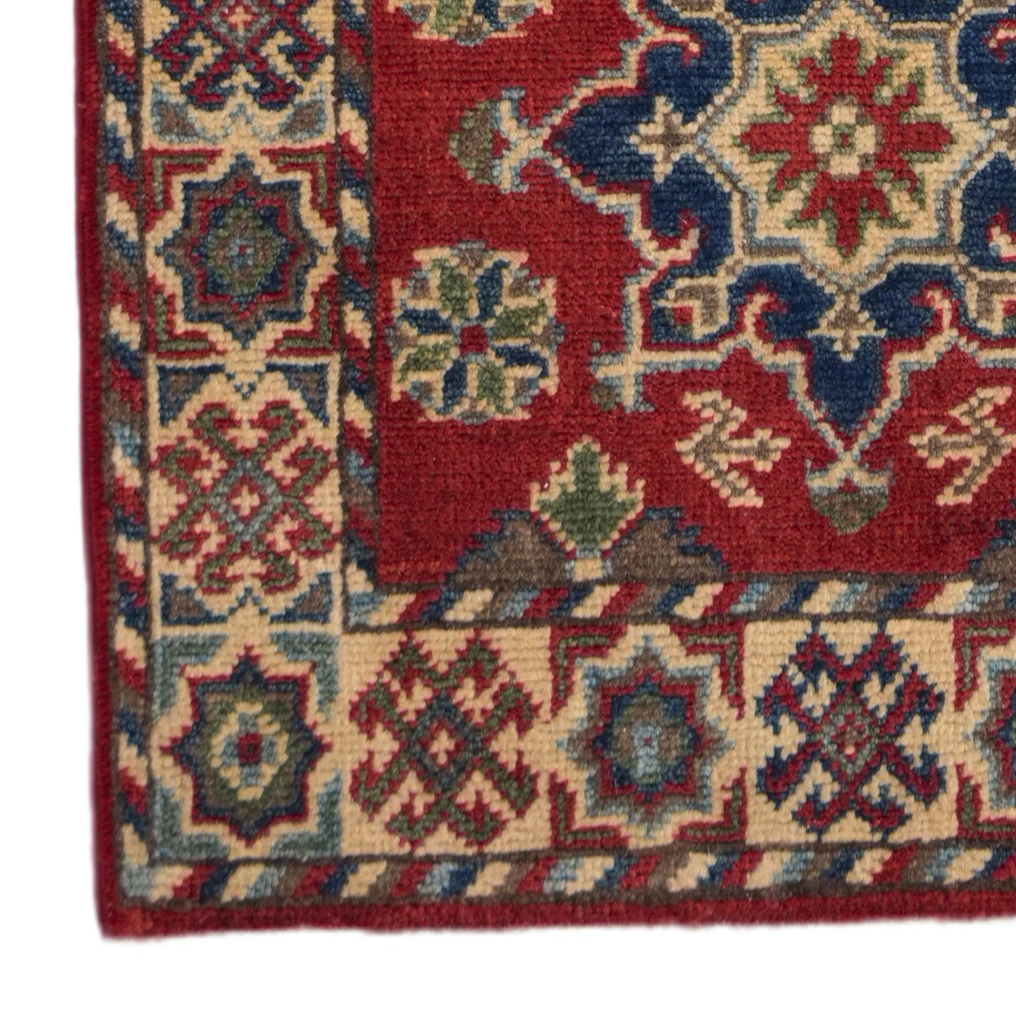 60cm x 180cm Hand Knotted Kazak Runner Rug