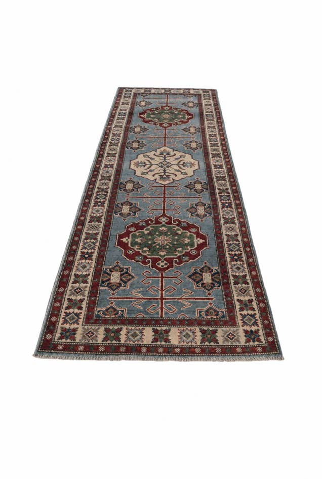 Detail image of 2' 10 x 9' 10 Hand Knotted Kazak Runner Rug