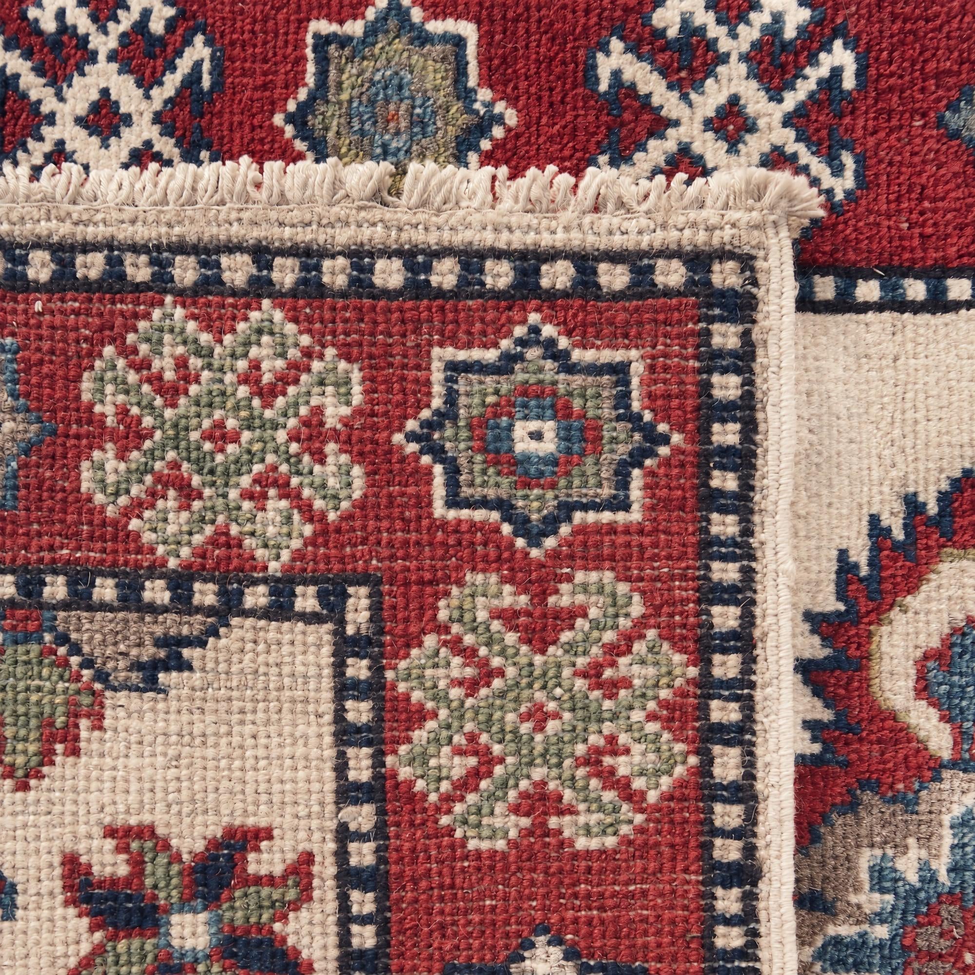 65cm x 190cm Hand Knotted Kazak Runner Rug