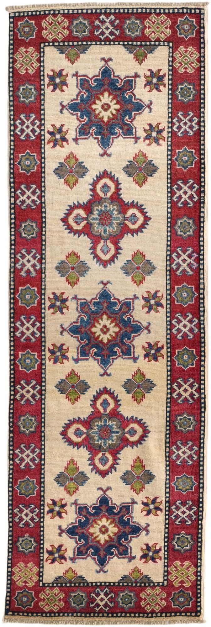 2' 1 x 6' 4 Hand Knotted Kazak Runner Rug