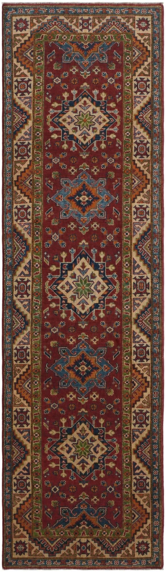 2' 9 x 9' 4 Hand Knotted Kazak Runner Rug