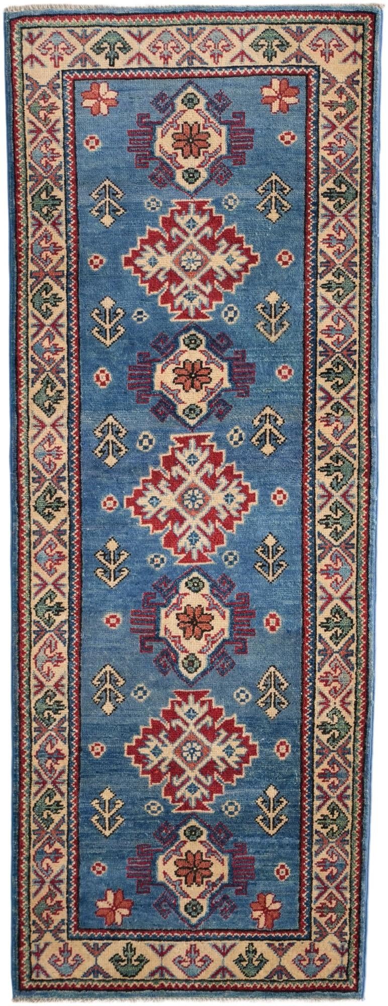 2' 2 x 5' 9 Hand Knotted Kazak Runner Rug
