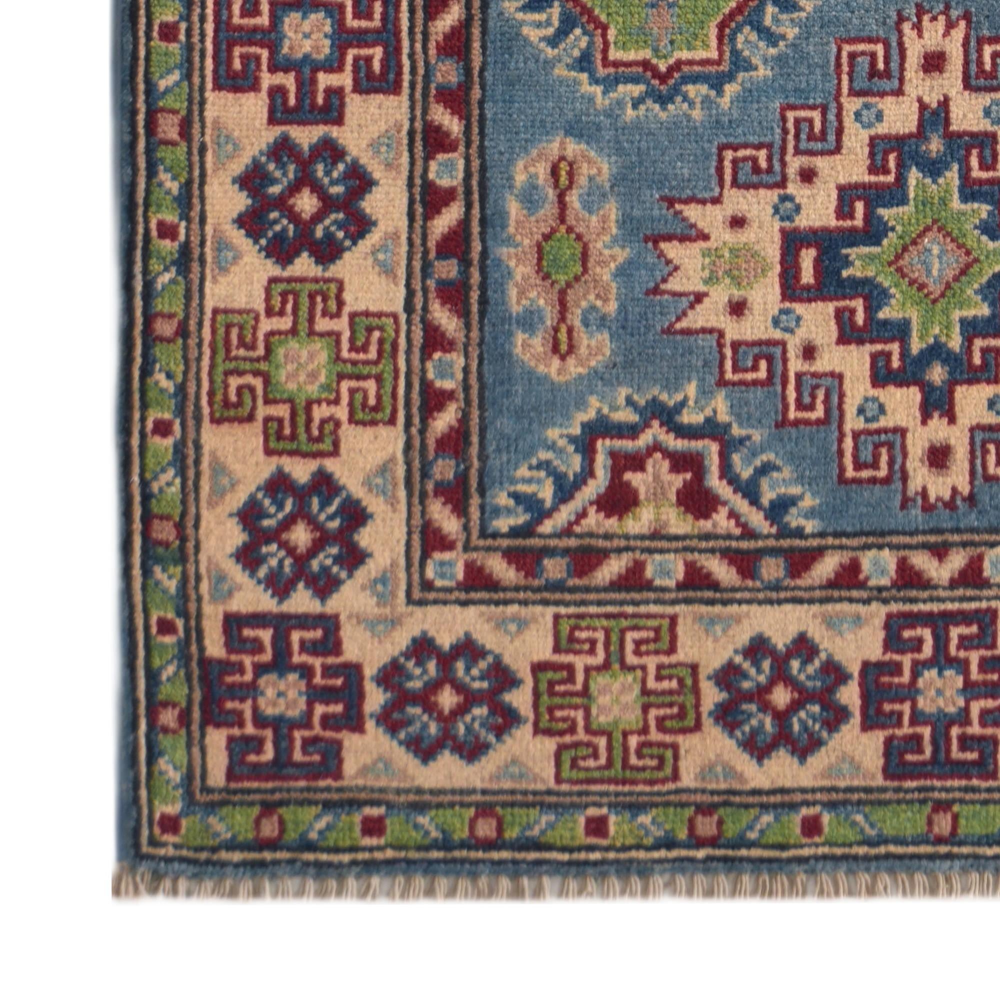 Detail image 7 of 10: 2' 10 x 8' 2 Hand Knotted Kazak Runner Rug