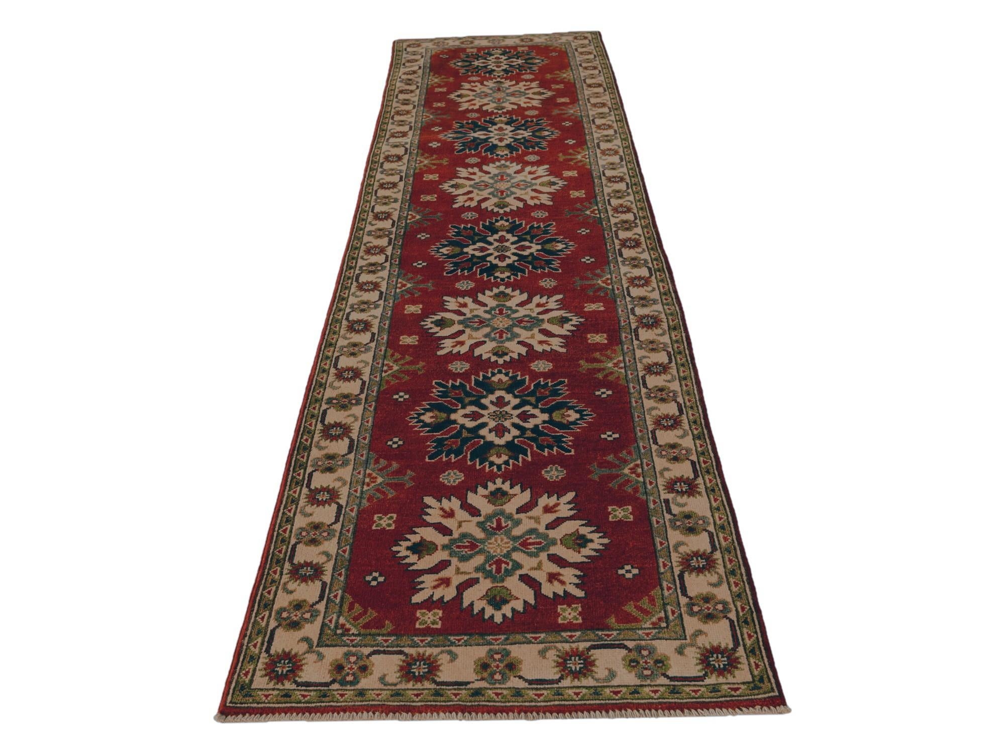 2' 8 x 10' 11 Hand Knotted Kazak Runner Rug