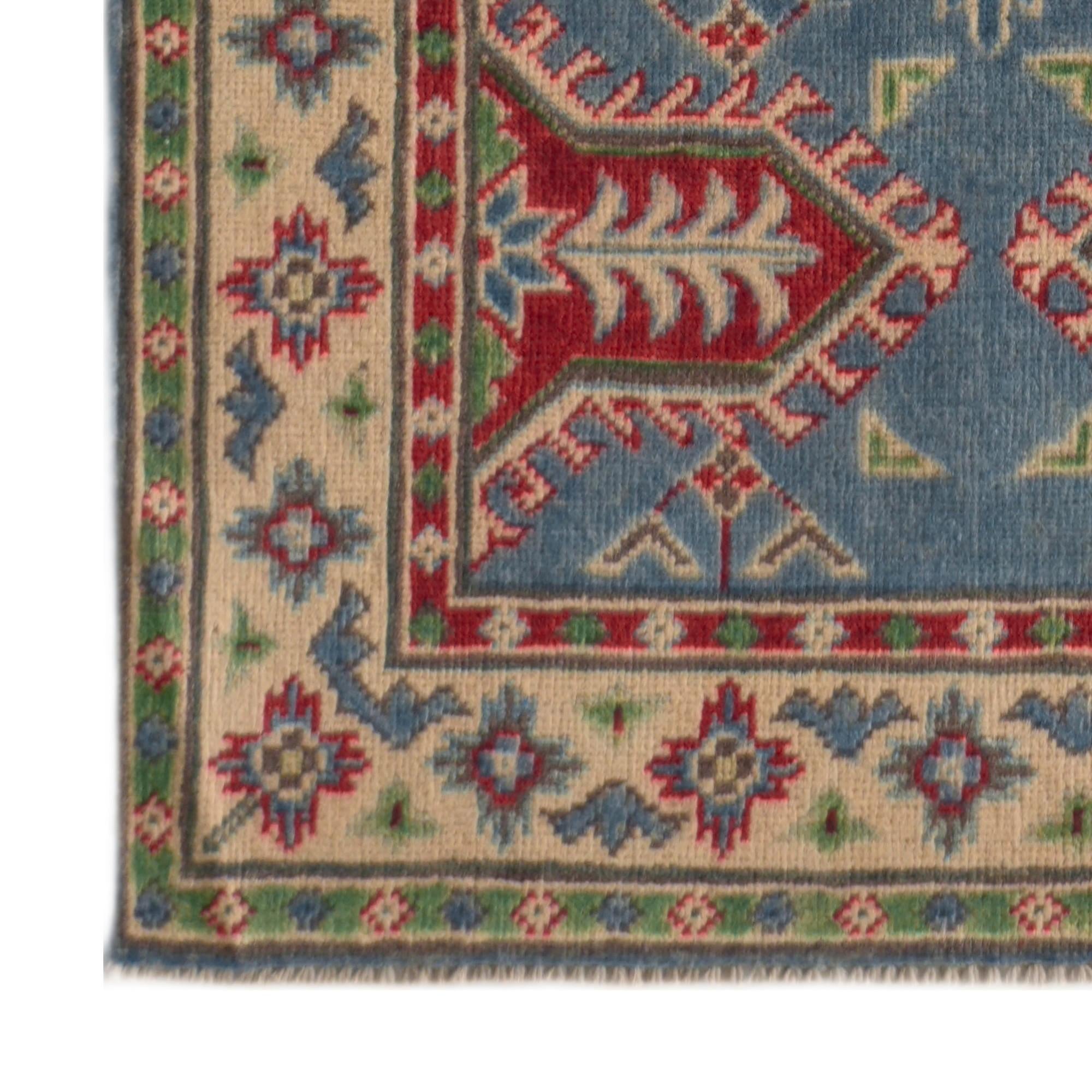 85cm x 300cm Hand Knotted Kazak Runner Rug