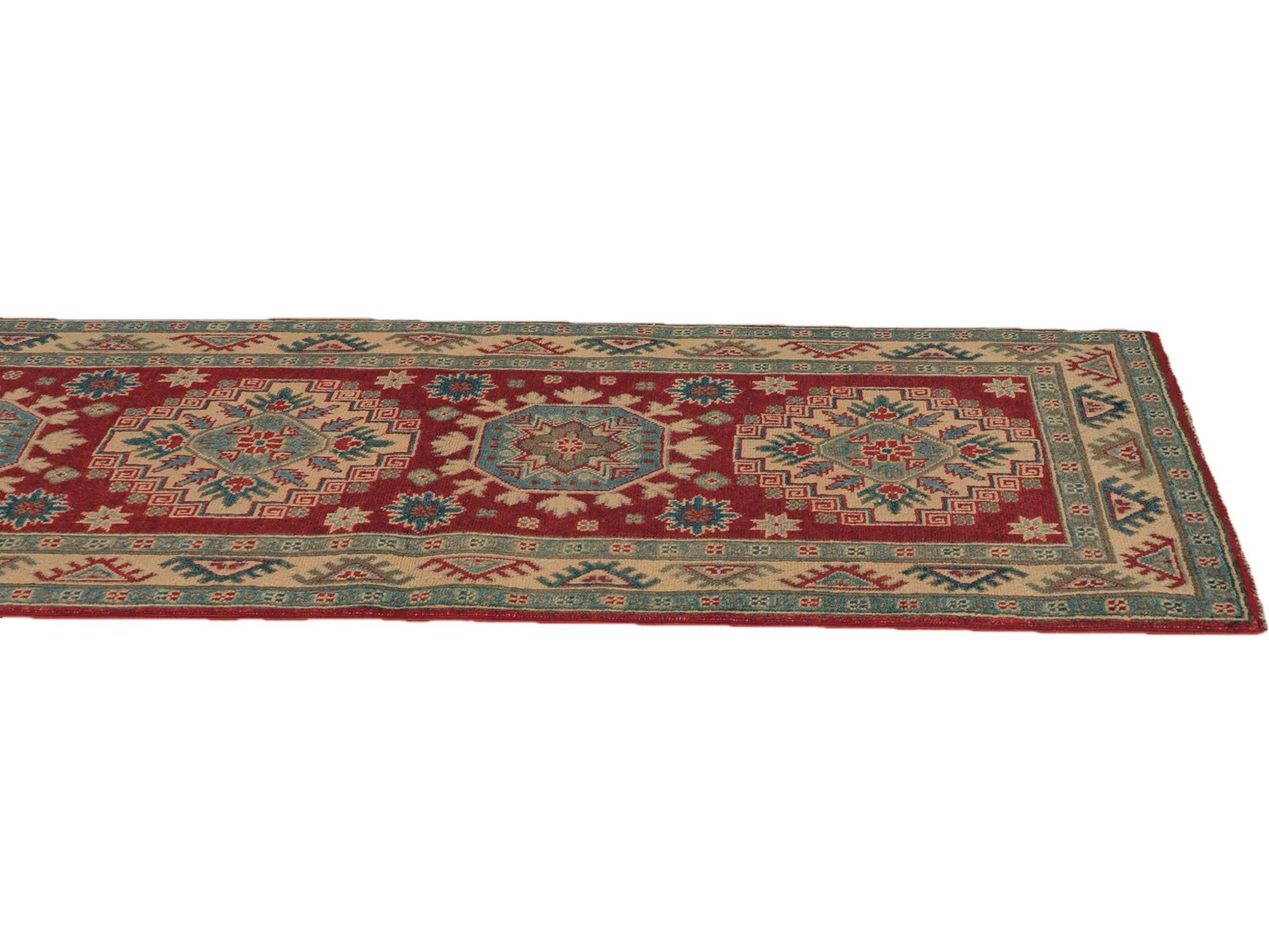 Detail image 6 of 10: 2' 7 x 9' 9 Hand Knotted Kazak Runner Rug