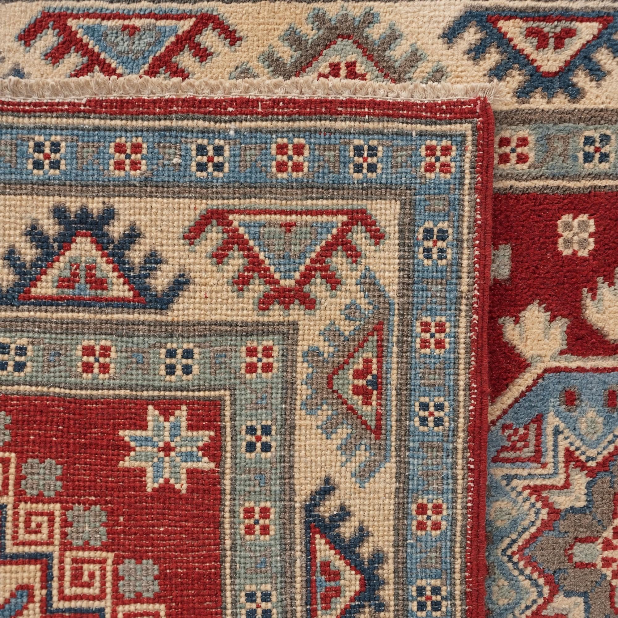 80cm x 295cm Handgeknüpft Kazak Läufer Teppich