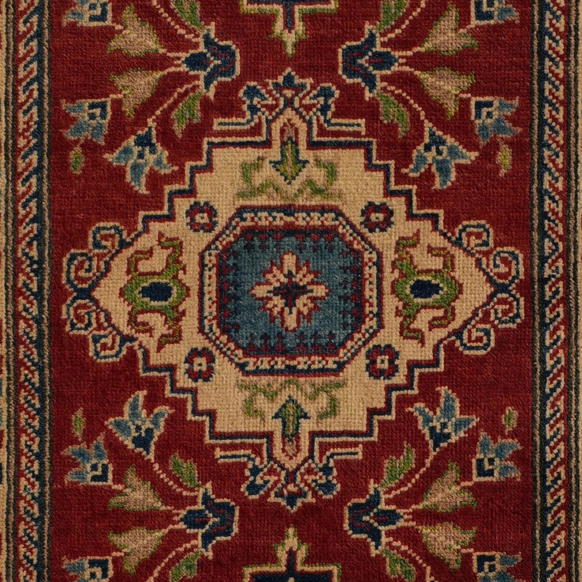 80cm x 300cm anudado a mano Kazak Alfombra Pasillera