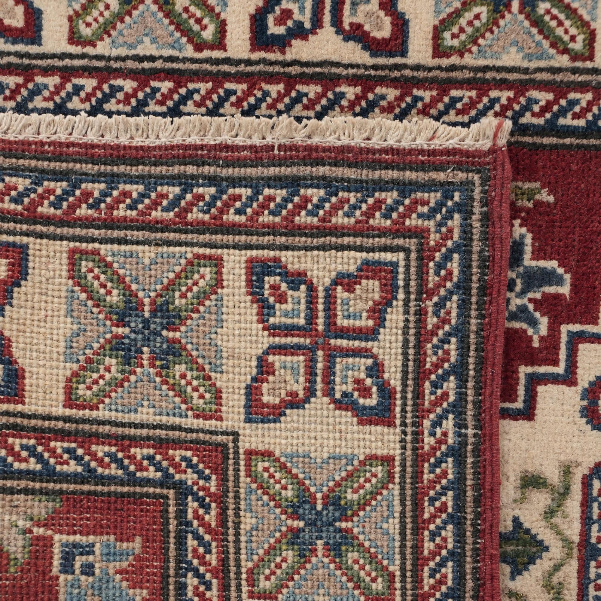 80cm x 300cm Hand Knotted Kazak Runner Rug