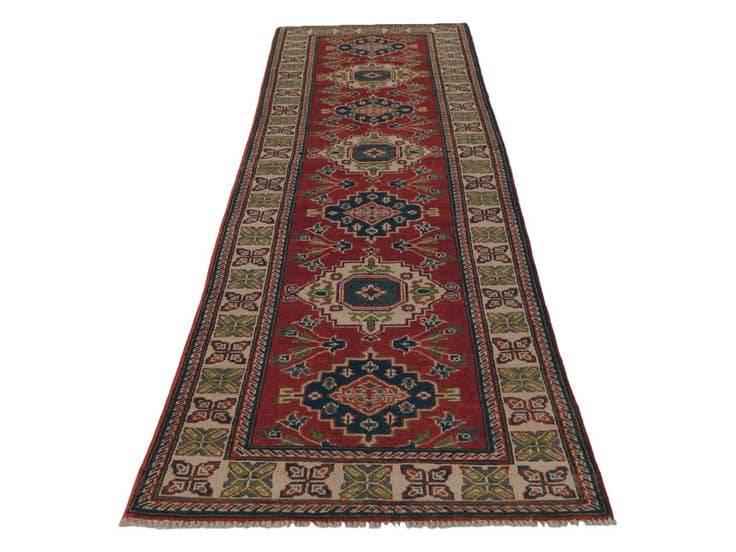 Detail image of 2' 8 x 9' 8 Hand Knotted Kazak Runner Rug
