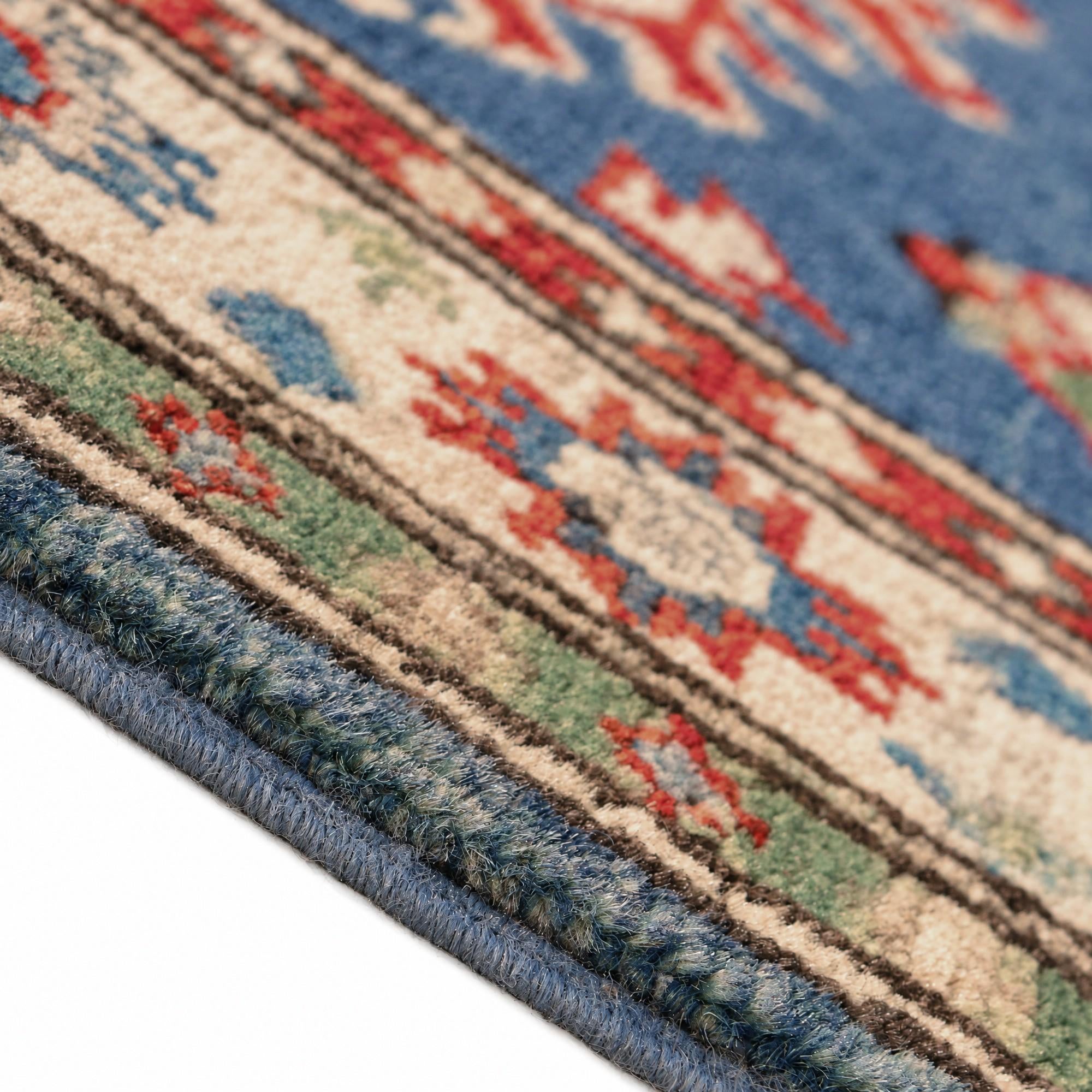 60cm x 185cm Hand Knotted Kazak Runner Rug