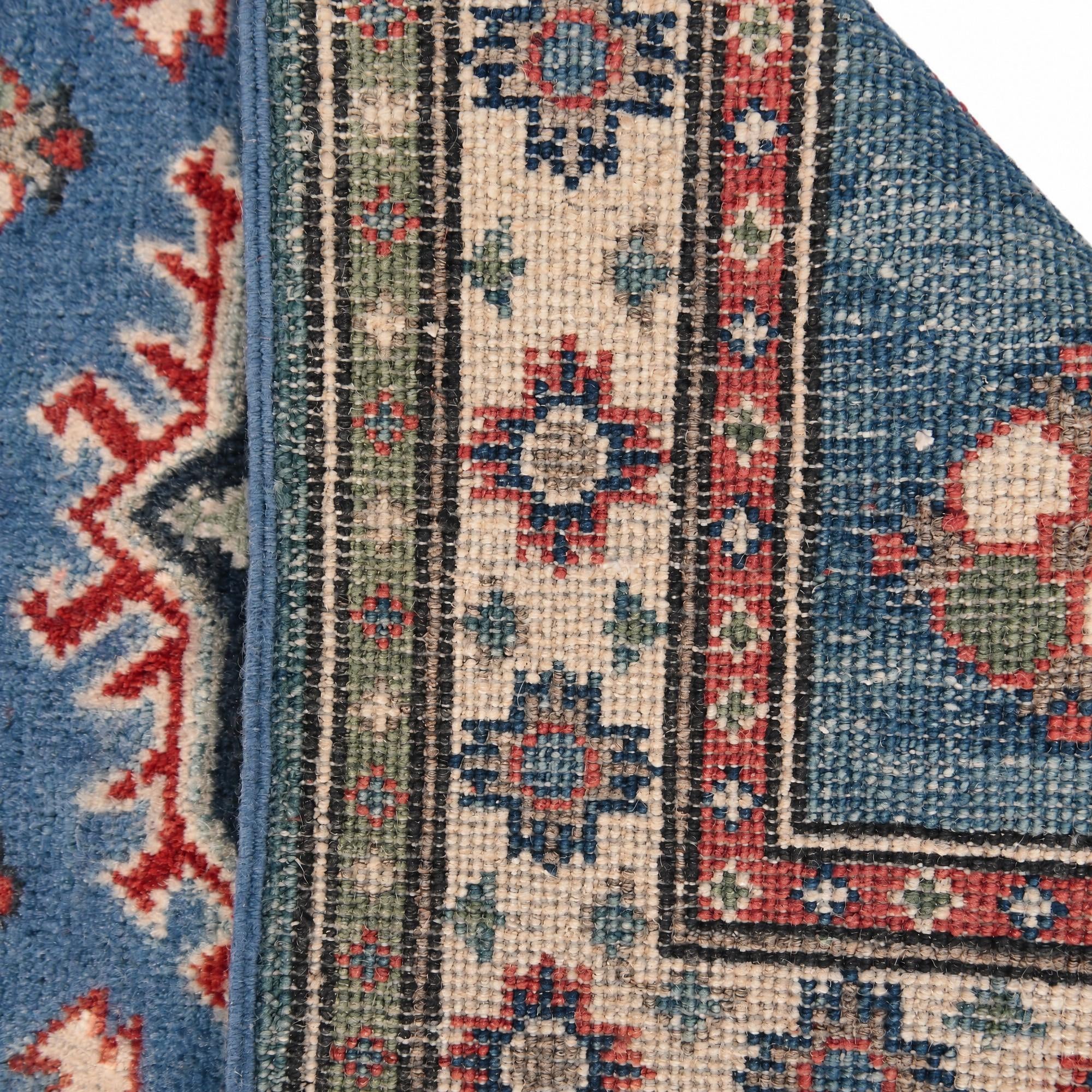 60cm x 185cm Hand Knotted Kazak Runner Rug