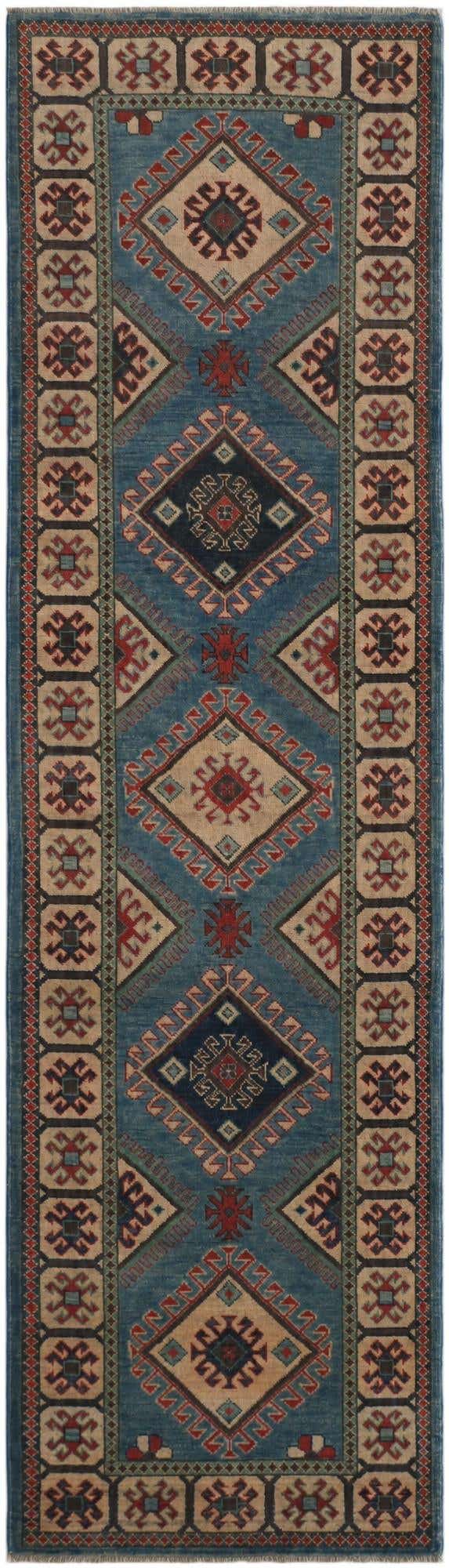 2' 9 x 9' 9 Hand Knotted Kazak Runner Rug