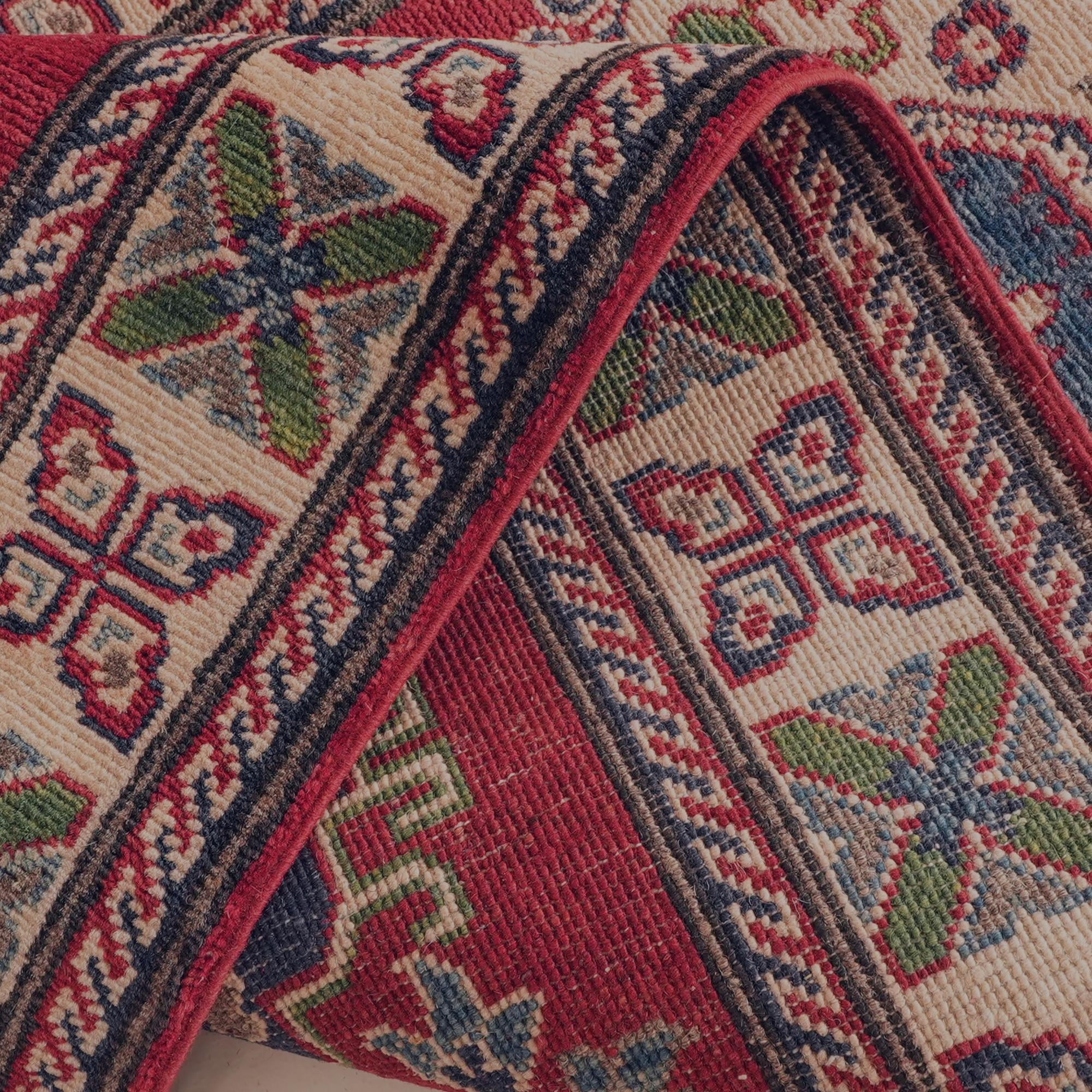 80cm x 300cm Hand Knotted Kazak Runner Rug