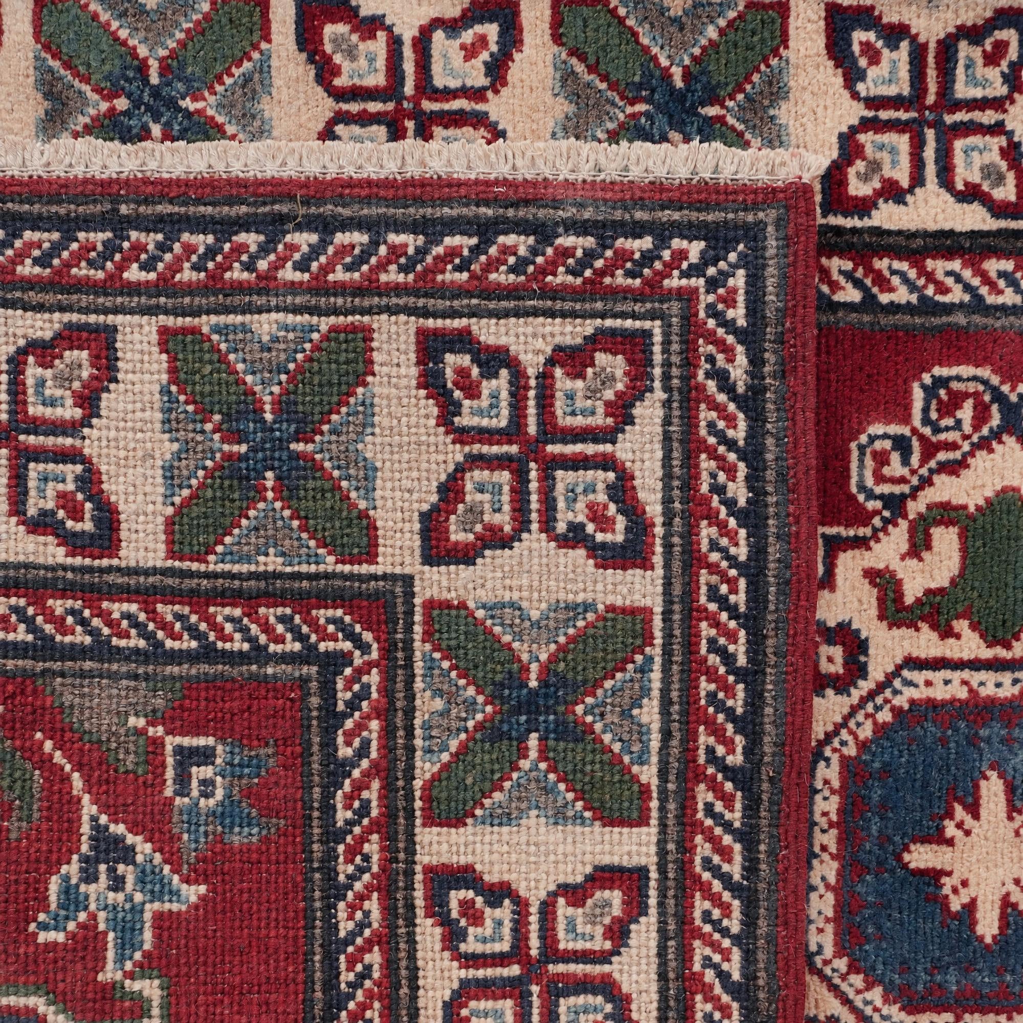 80cm x 300cm Handgeknüpft Kazak Läufer Teppich