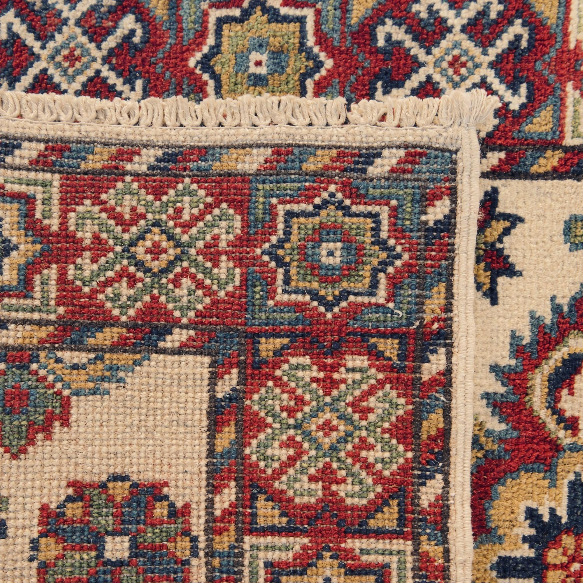 65cm x 190cm anudado a mano Kazak Alfombra Pasillera