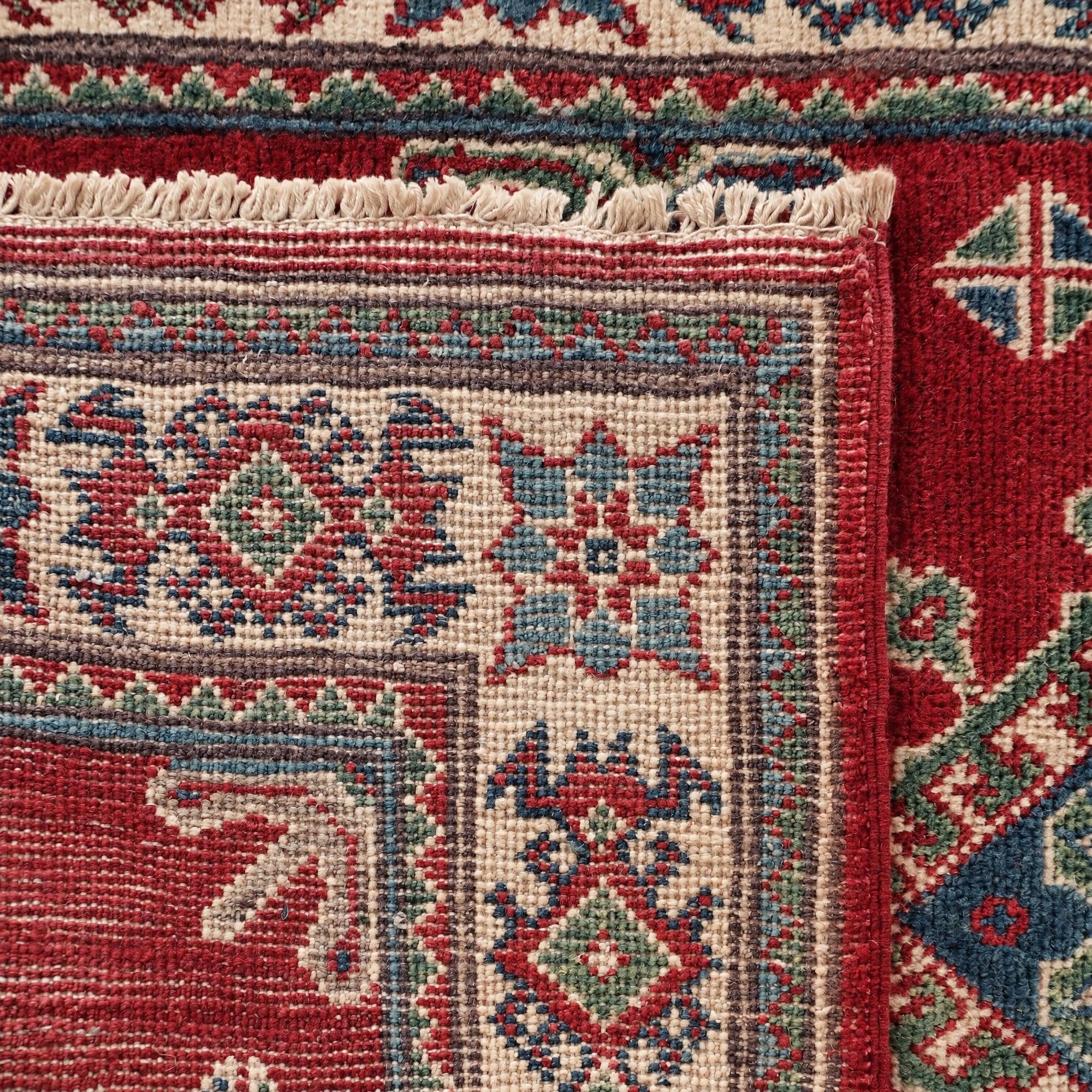 85cm x 395cm Hand Knotted Kazak Runner Rug