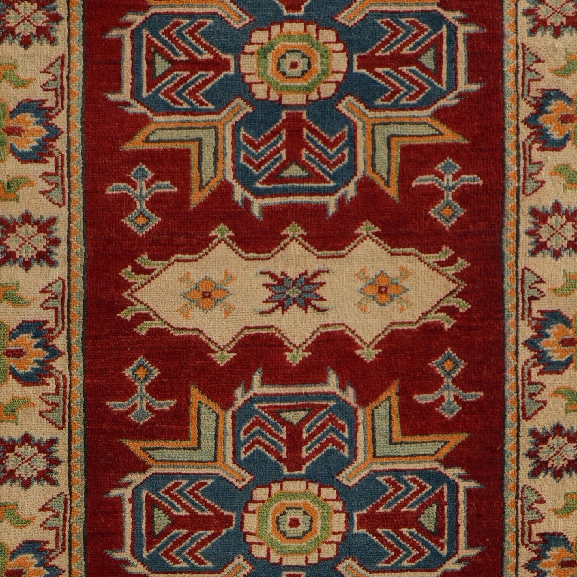 Detail image 10 of 10: 2' 9 x 10' Hand Knotted Kazak Runner Rug