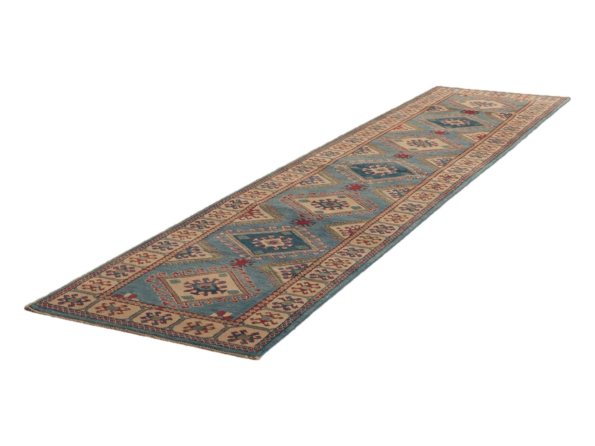 85cm x 395cm Hand Knotted Kazak Runner Rug