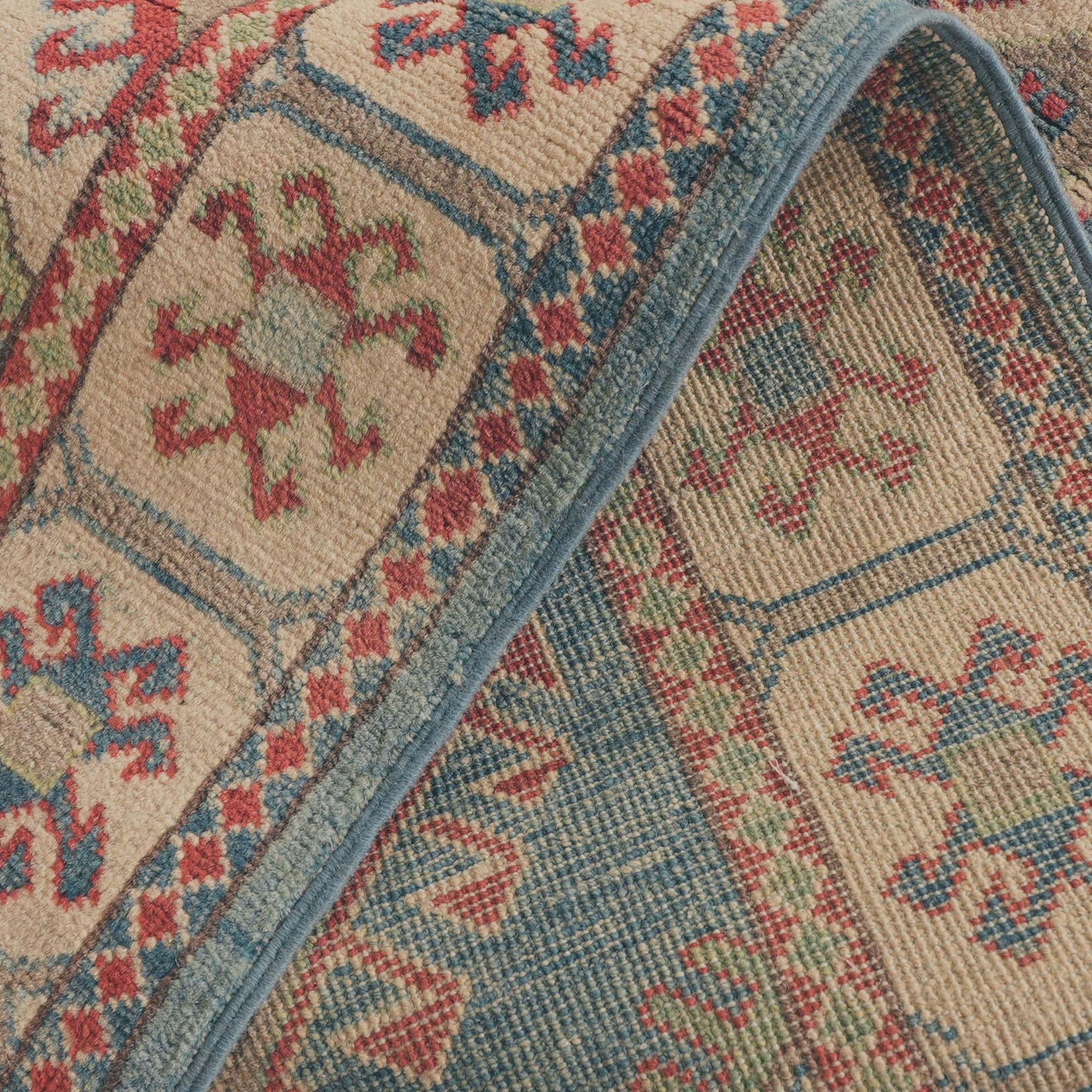 85cm x 395cm Hand Knotted Kazak Runner Rug