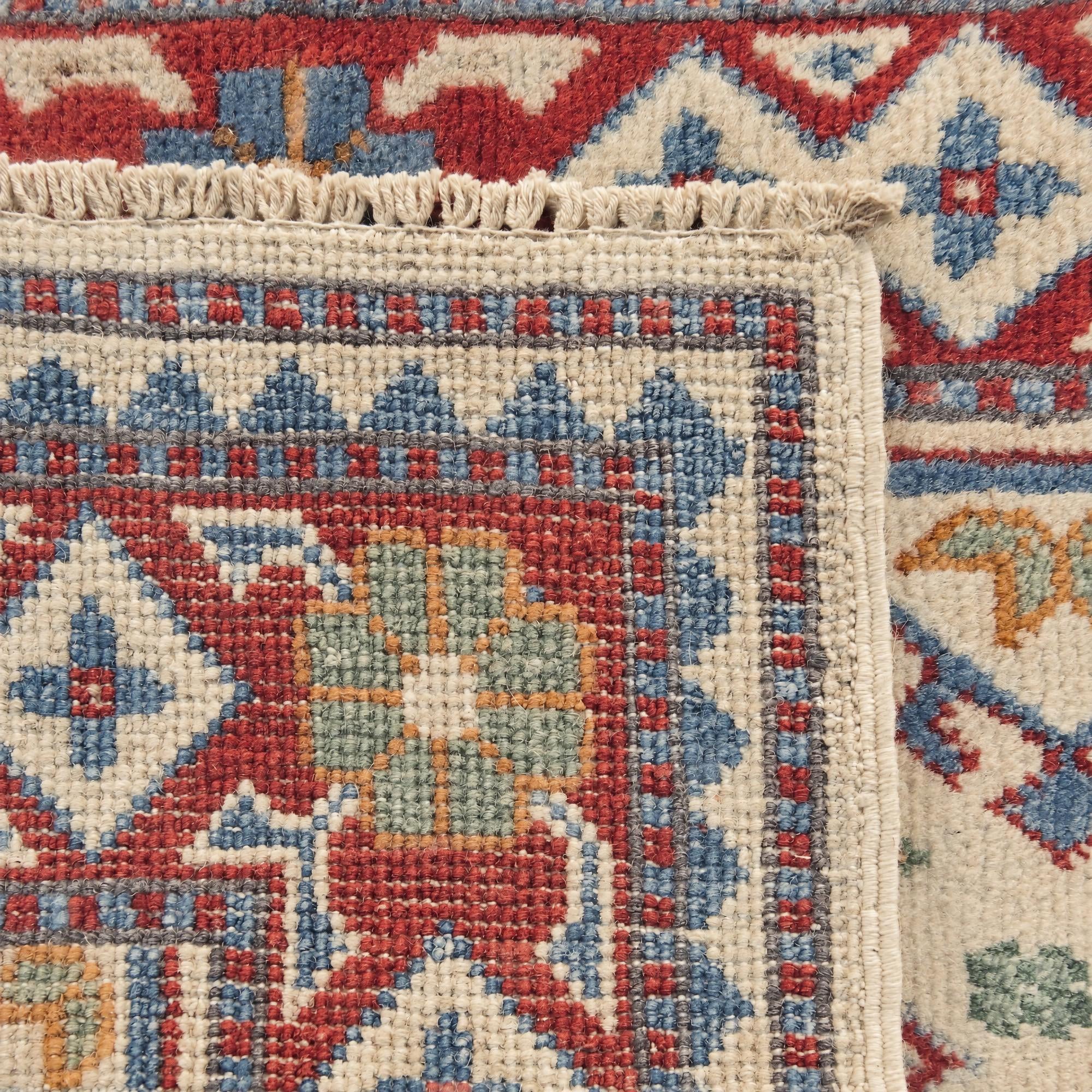 65cm x 185cm Hand Knotted Kazak Runner Rug