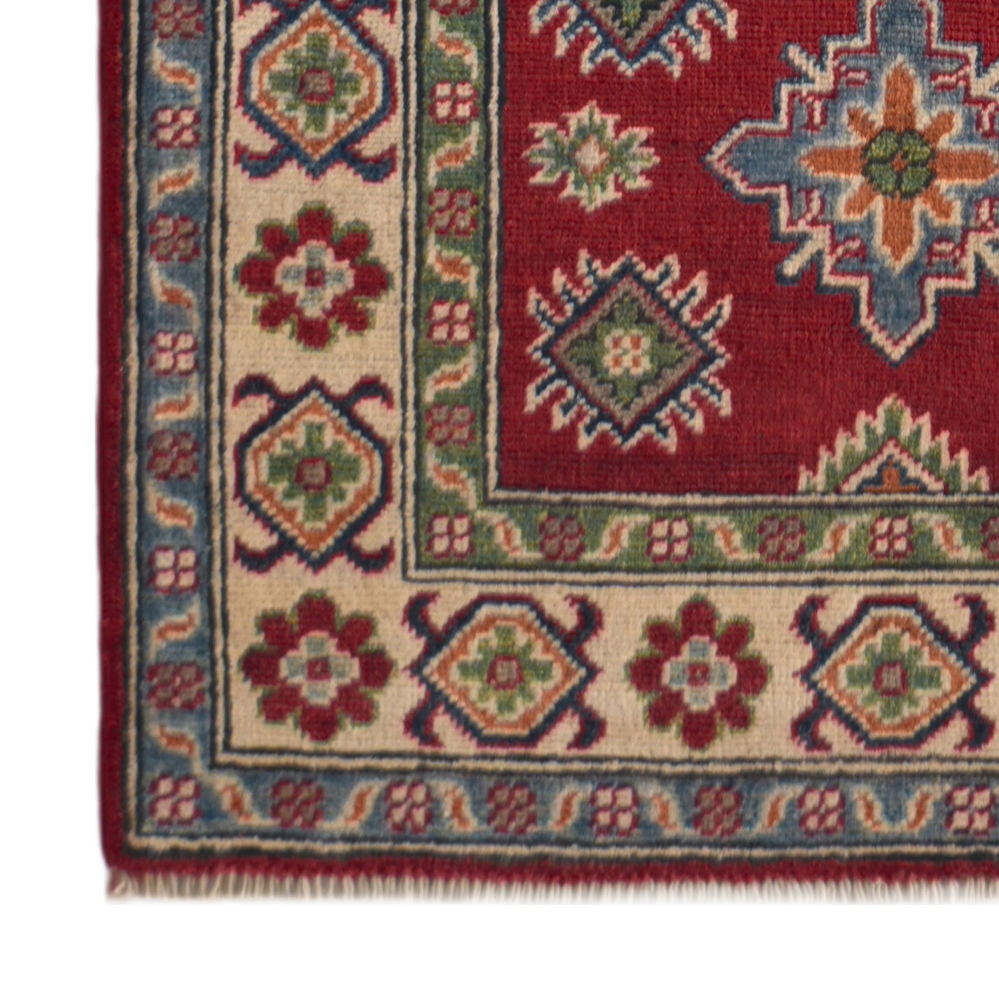 80cm x 255cm anudado a mano Kazak Alfombra Pasillera