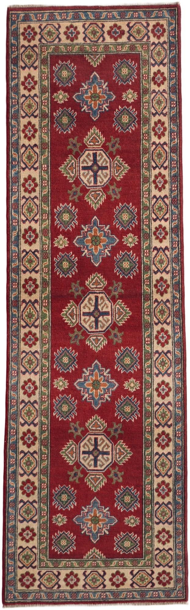 80cm x 255cm anudado a mano Kazak Alfombra Pasillera