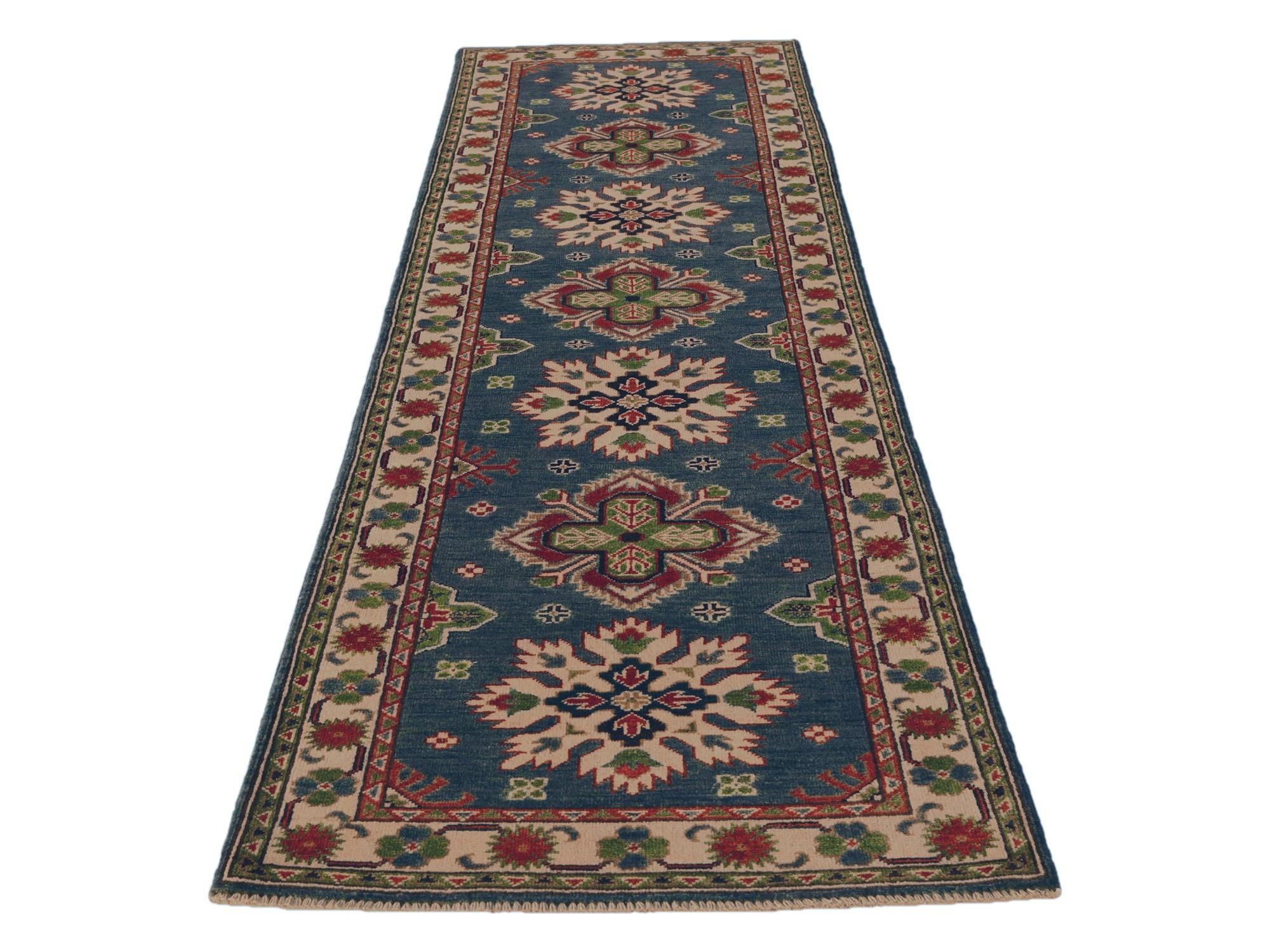 2' 10 x 9' 8 Hand Knotted Kazak Runner Rug