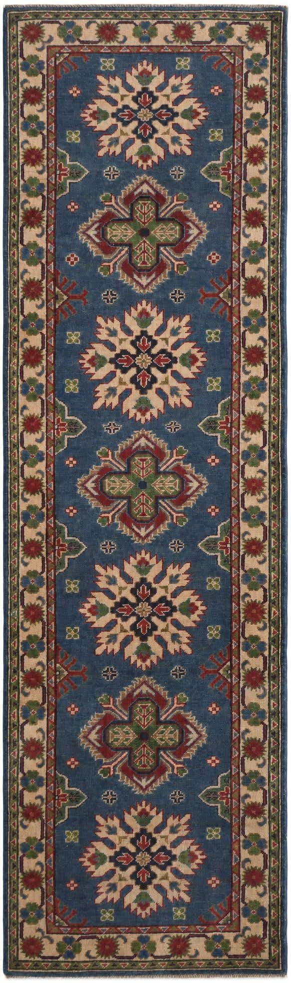 2' 10 x 9' 8 Hand Knotted Kazak Runner Rug