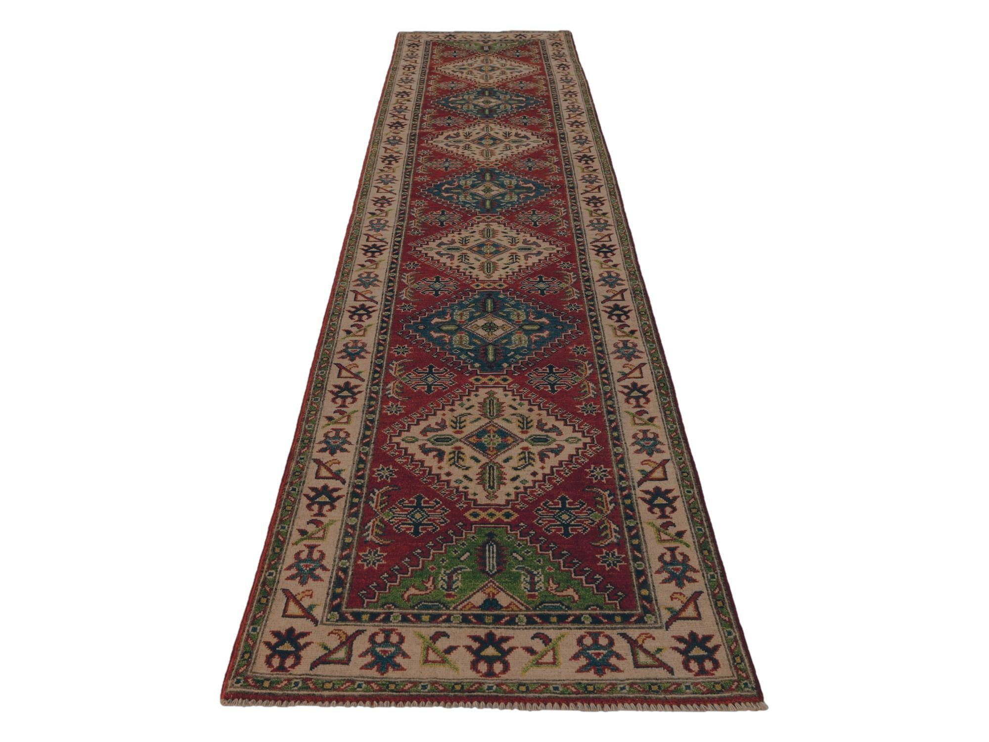 2' 9 x 12' 8 Hand Knotted Kazak Runner Rug