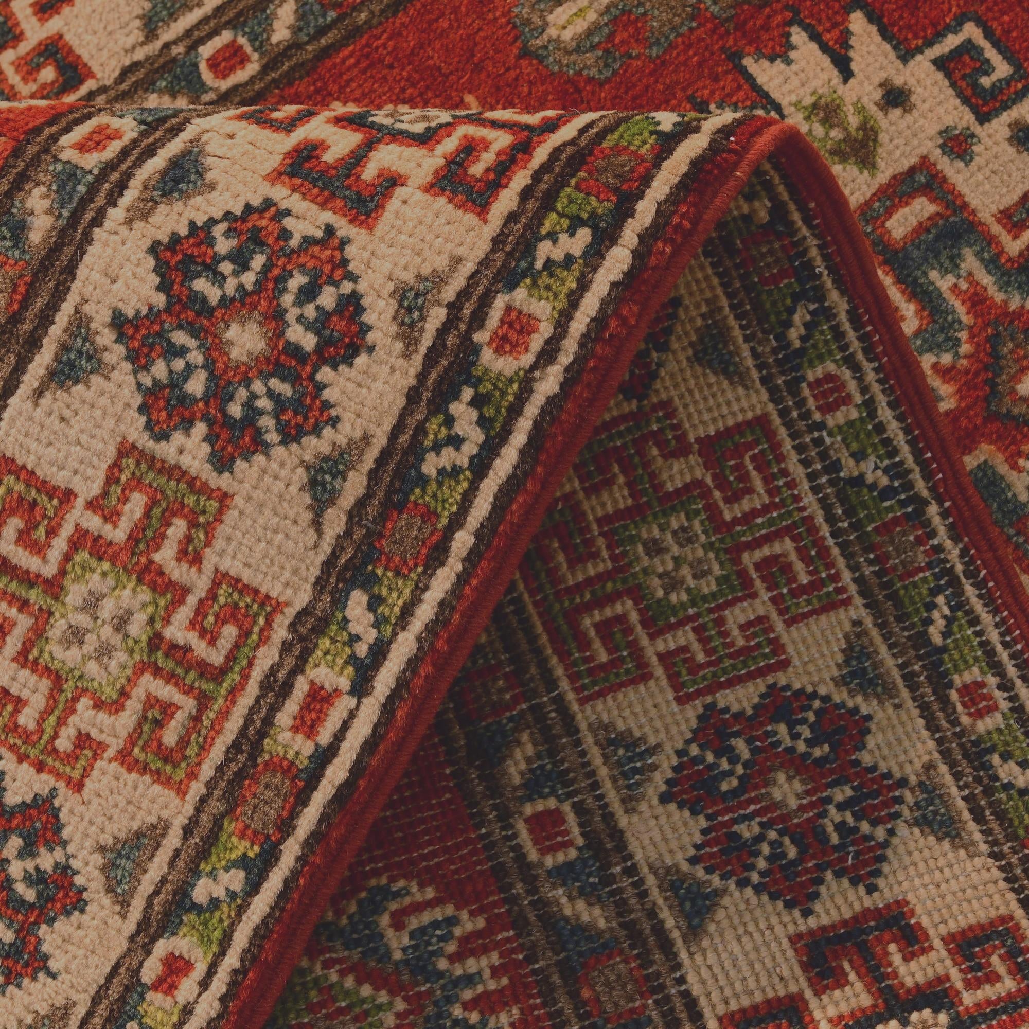2' 8 x 8' Hand Knotted Kazak Runner Rug