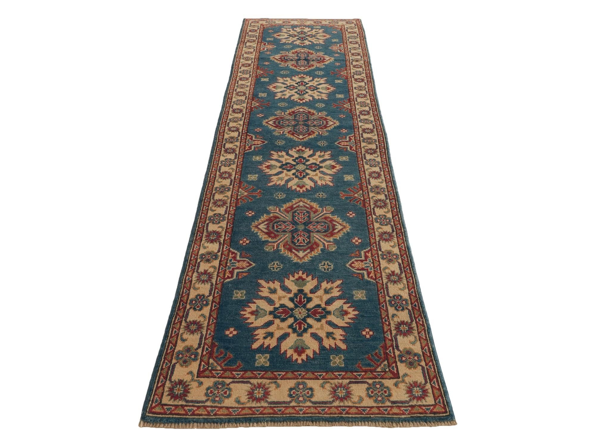 85cm x 310cm anudado a mano Kazak Alfombra Pasillera