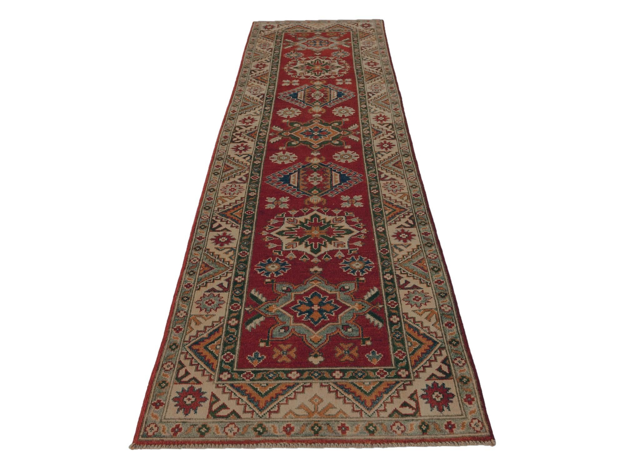 2' 8 x 10' 7 Hand Knotted Kazak Runner Rug