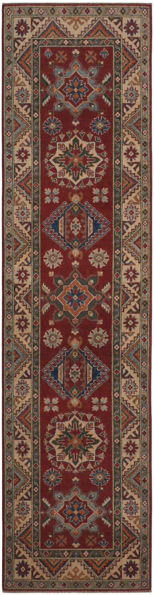 2' 8 x 10' 7 Hand Knotted Kazak Runner Rug