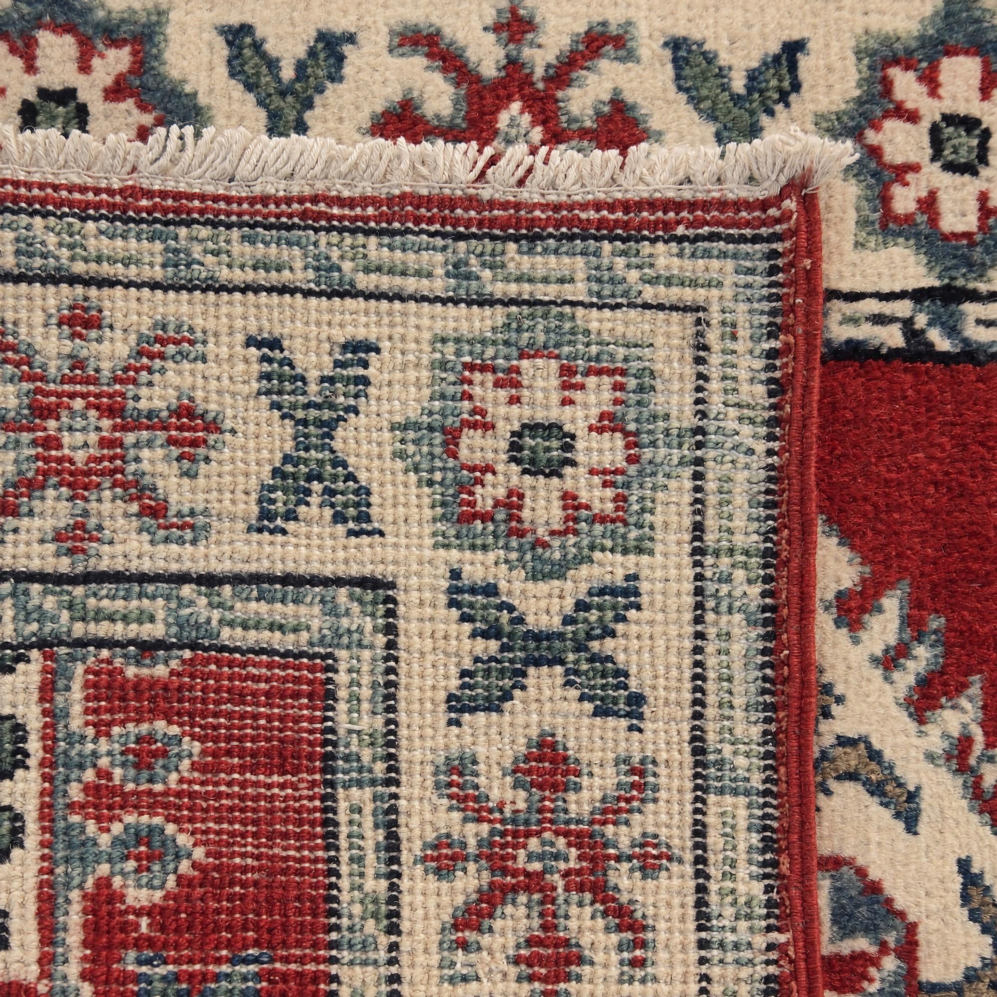 65cm x 190cm anudado a mano Kazak Alfombra Pasillera