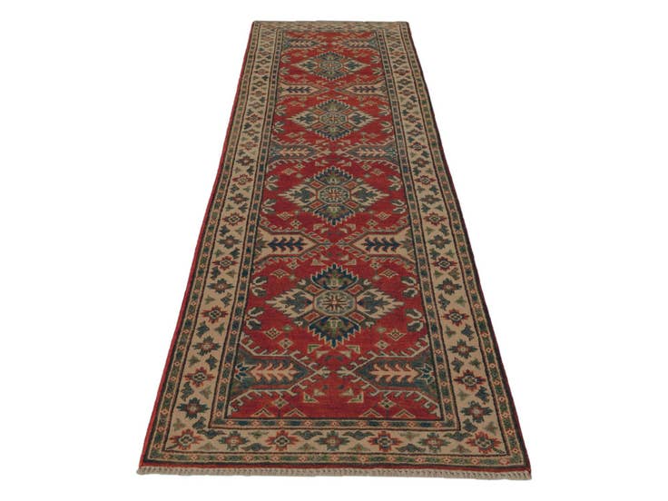 Detail image of 2' 7 x 9' 9 Hand Knotted Kazak Runner Rug