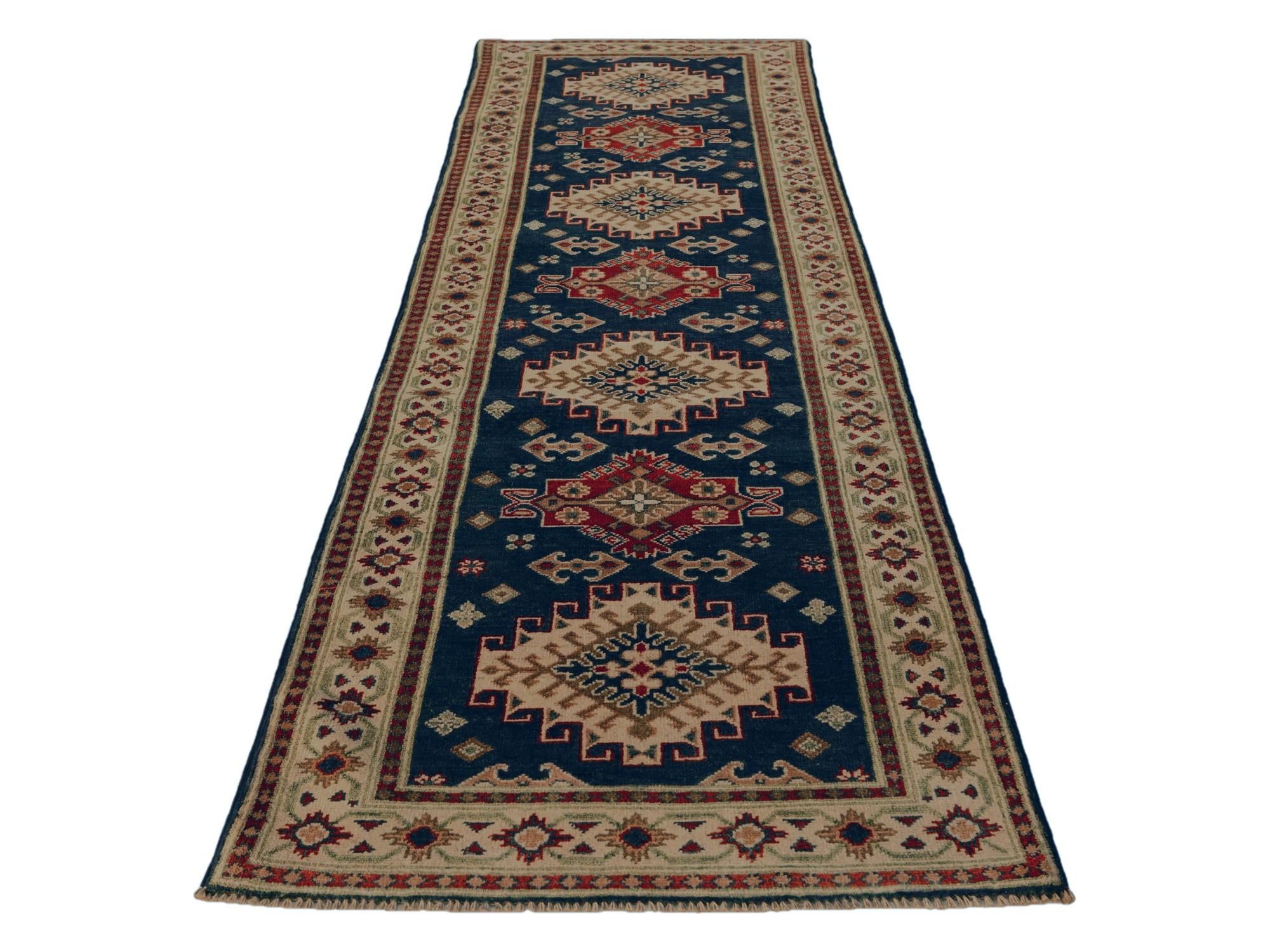 2' 9 x 9' 9 Hand Knotted Kazak Runner Rug