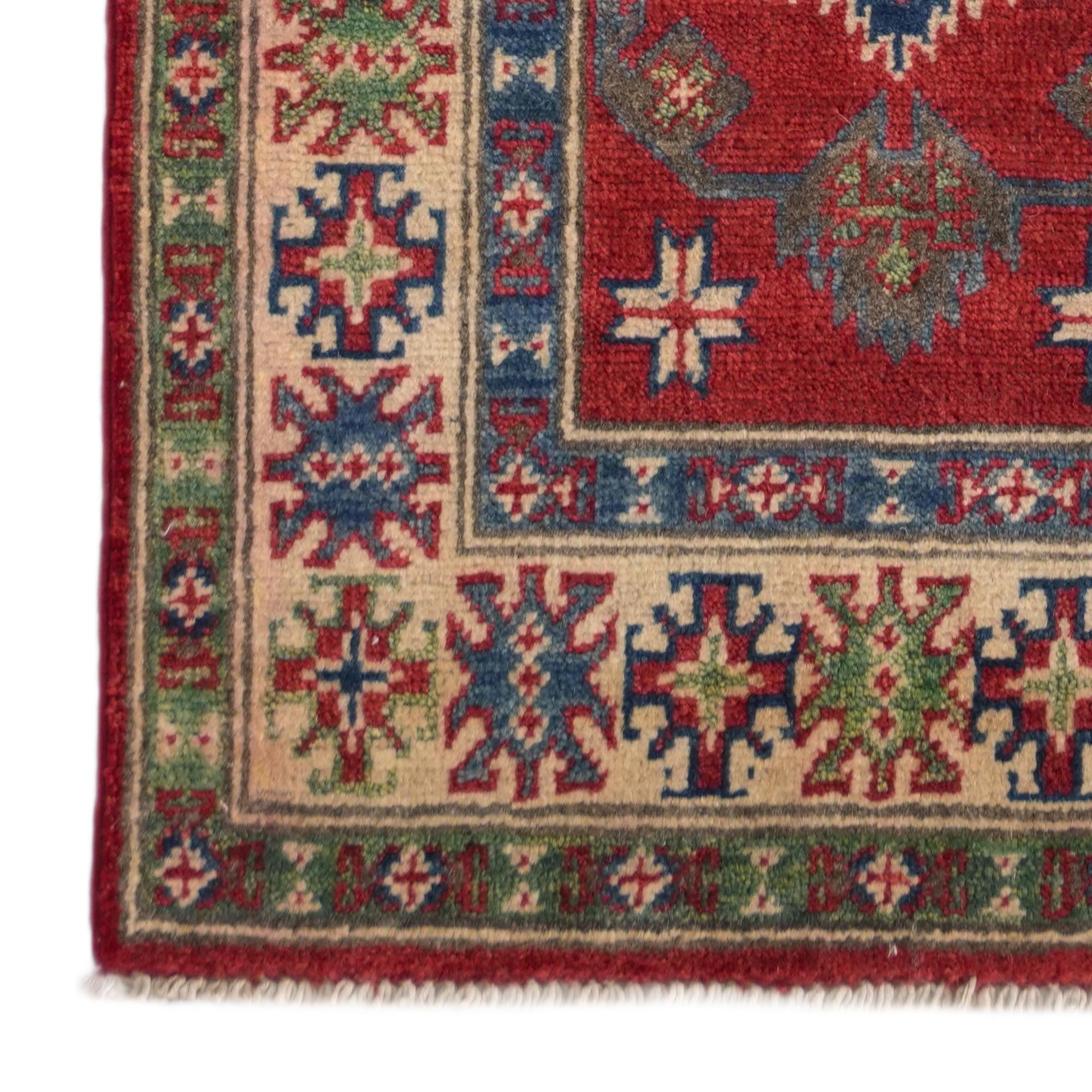 2' x 6' 3 Hand Knotted Kazak Runner Rug