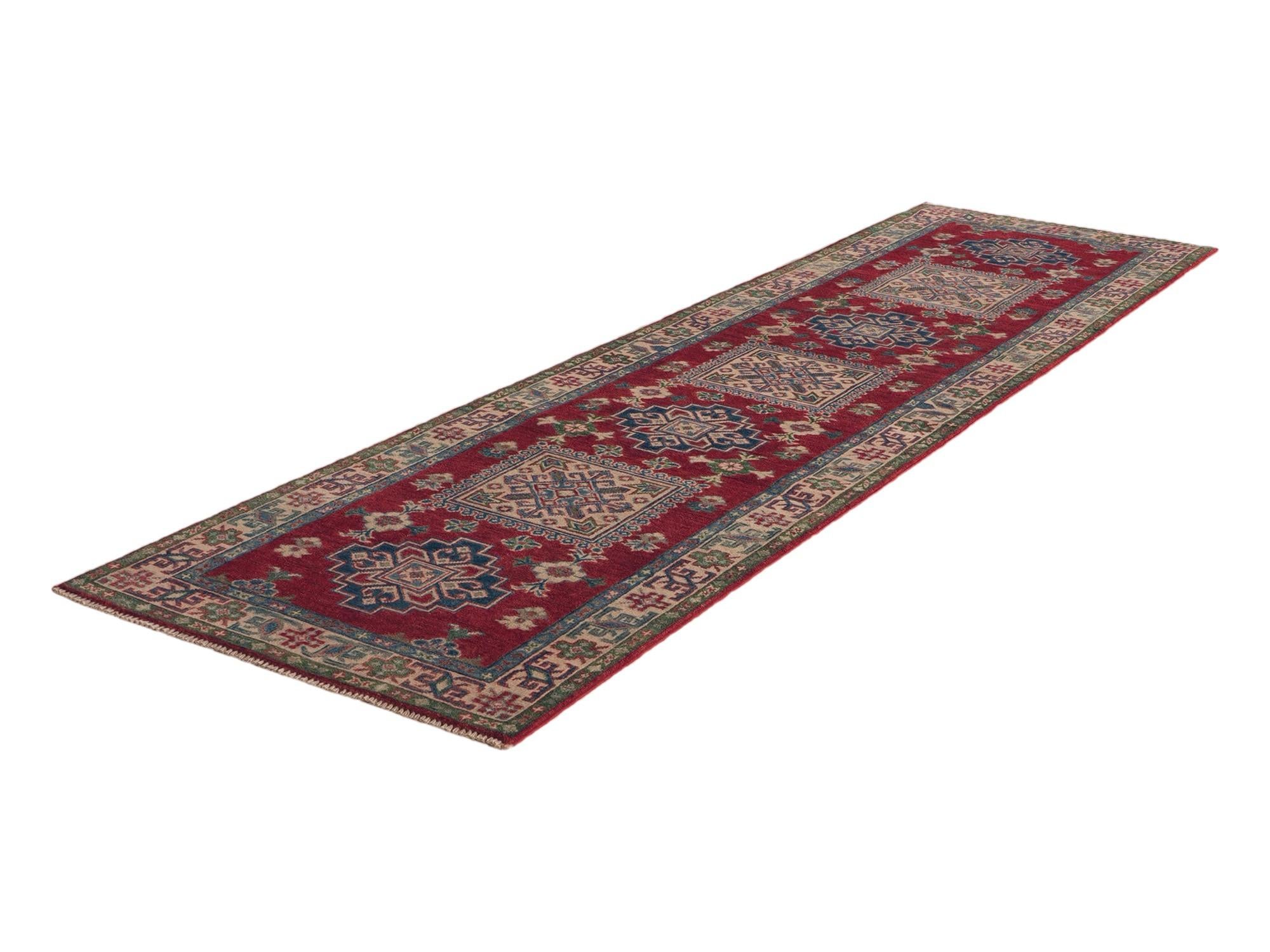 80cm x 300cm Hand Knotted Kazak Runner Rug