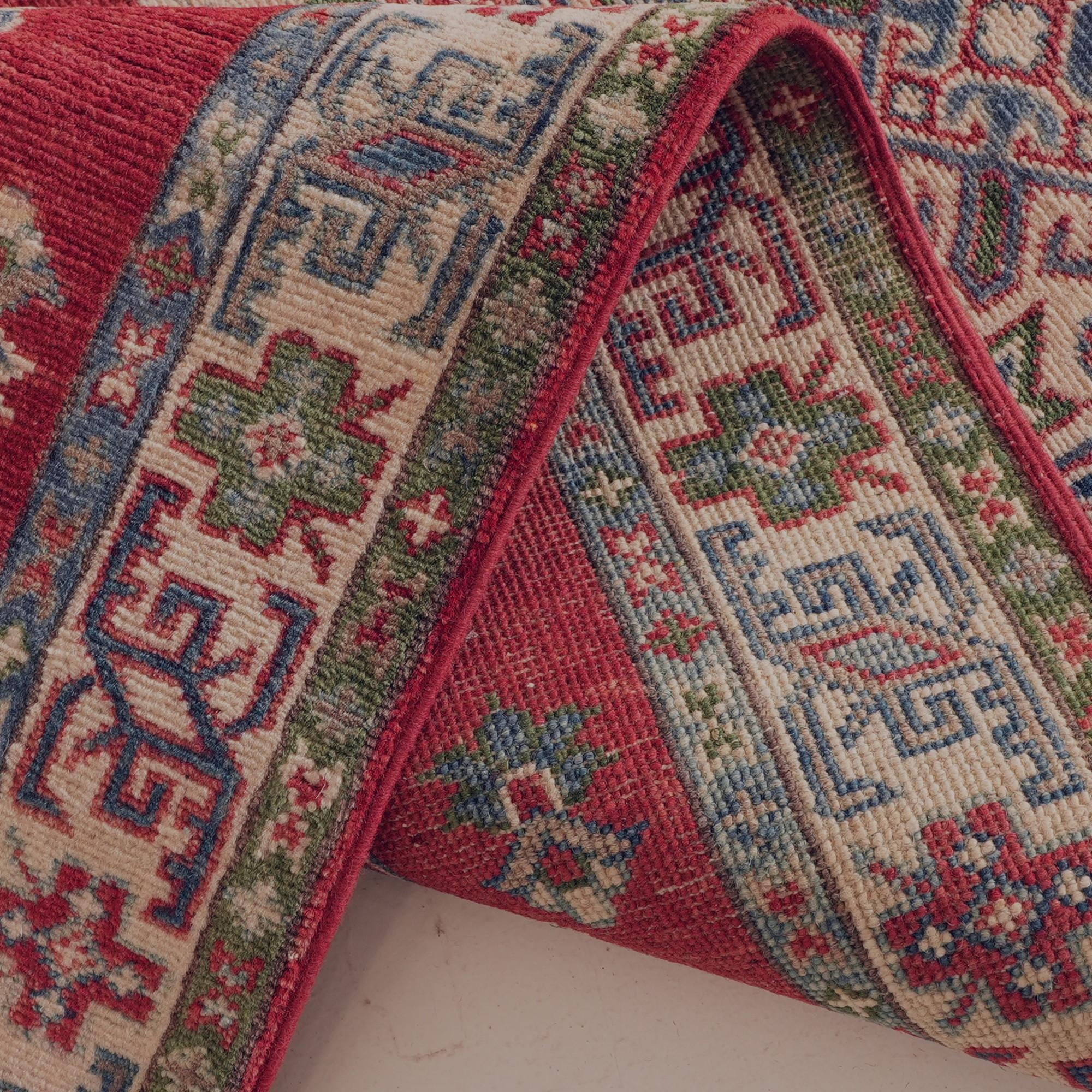 80cm x 300cm Hand Knotted Kazak Runner Rug