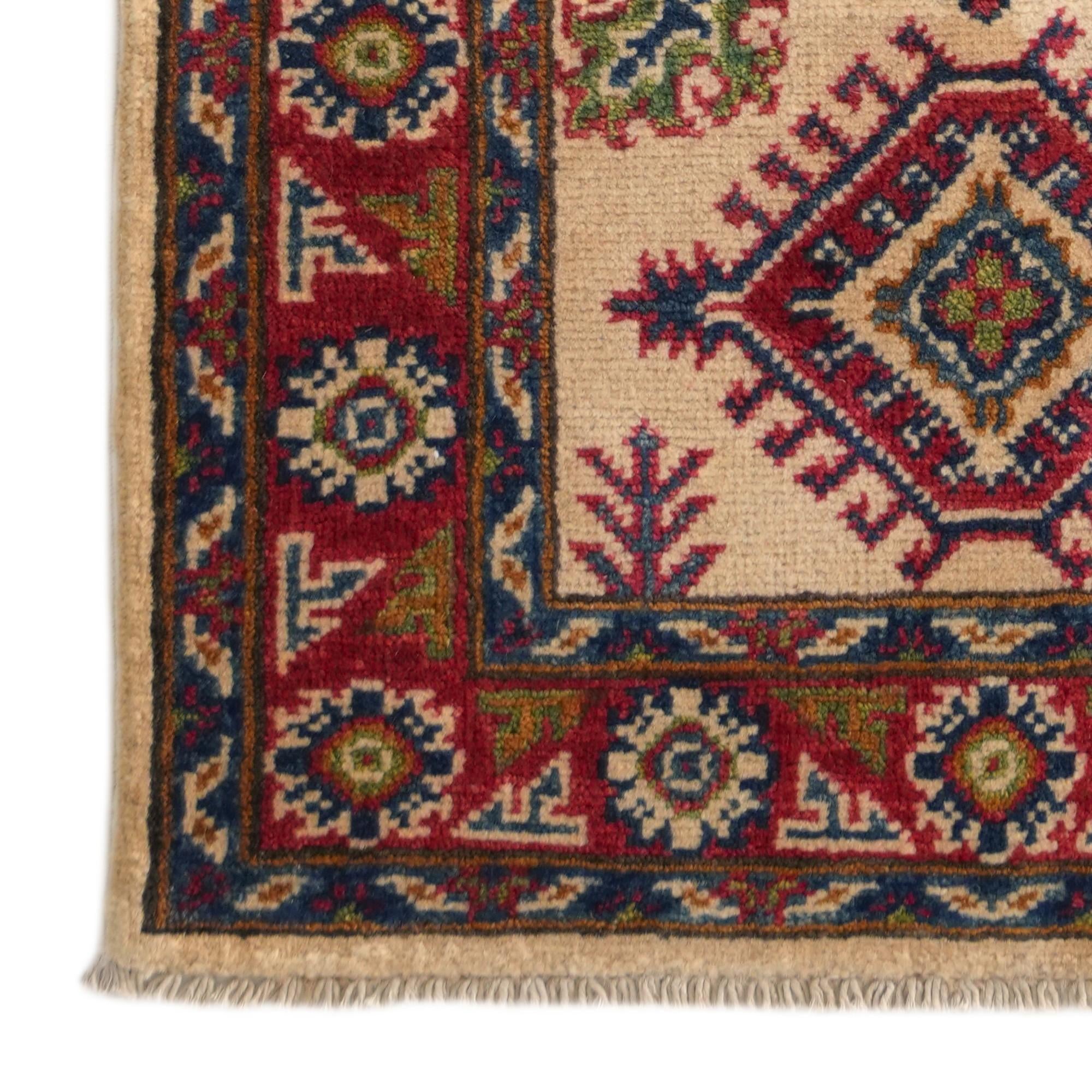65cm x 185cm anudado a mano Kazak Alfombra Pasillera