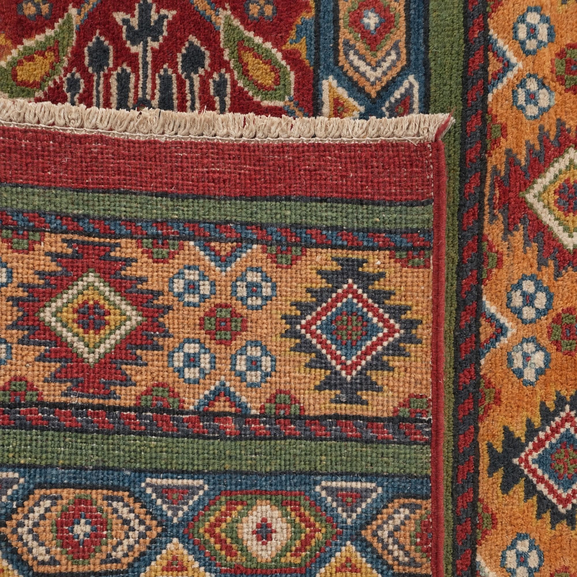 80cm x 300cm Hand Knotted Kazak Runner Rug