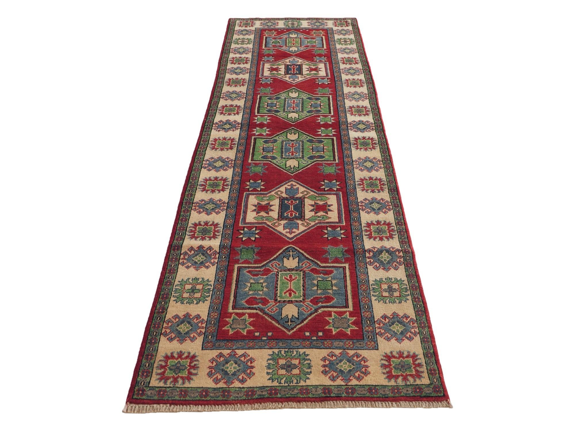 Detail image 5 of 10: 2' 8 x 9' 9 Hand Knotted Kazak Runner Rug