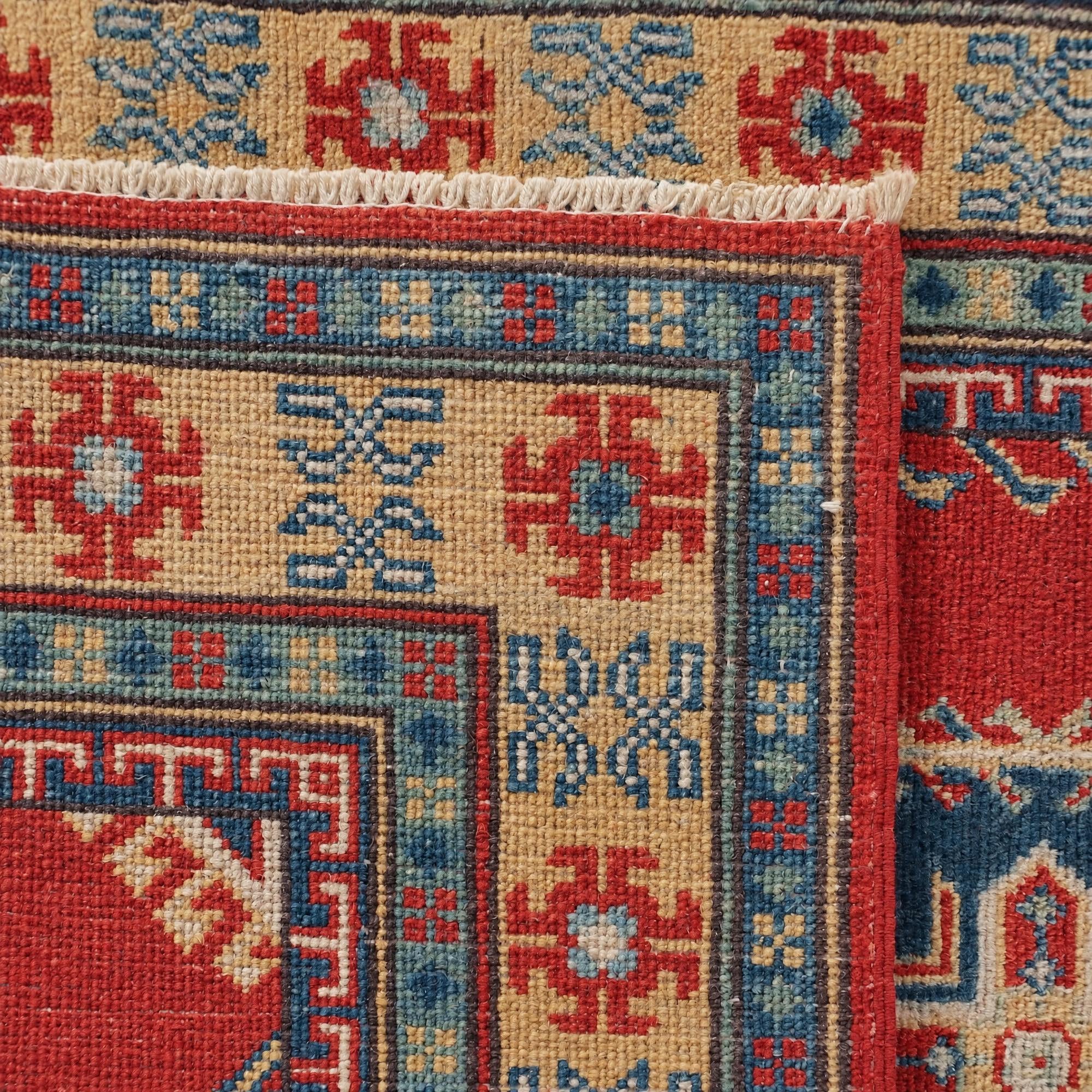 85cm x 310cm Handgeknüpft Kazak Läufer Teppich