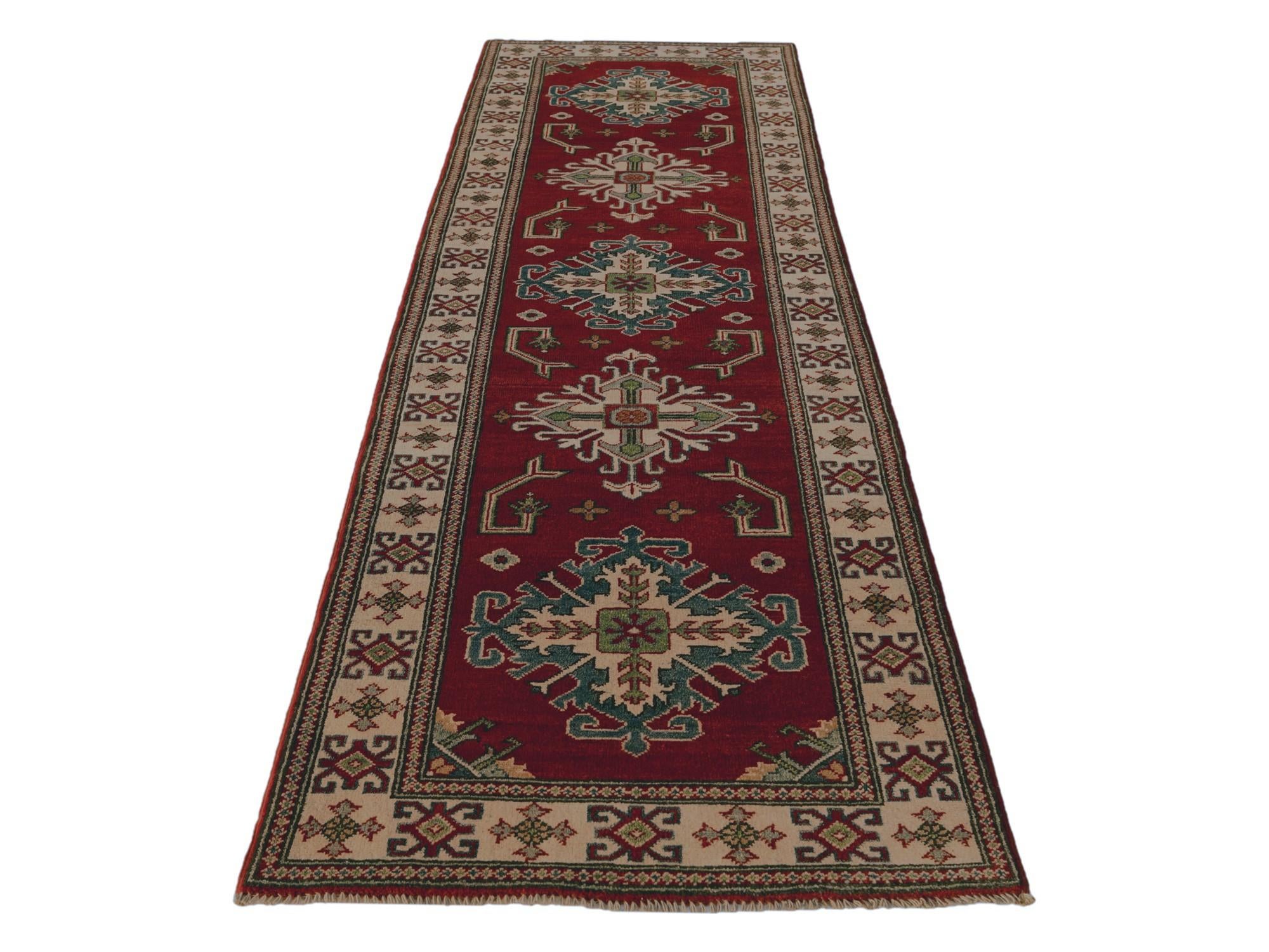 85cm x 290cm Hand Knotted Kazak Runner Rug
