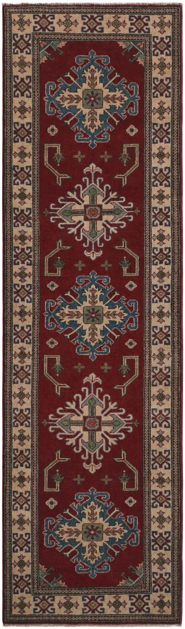 2' 10 x 9' 7 Hand Knotted Kazak Runner Rug