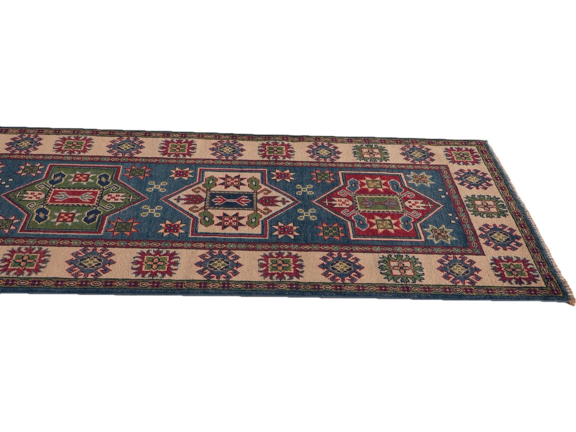 Detail image 6 of 10: 2' 8 x 10' Hand Knotted Kazak Runner Rug